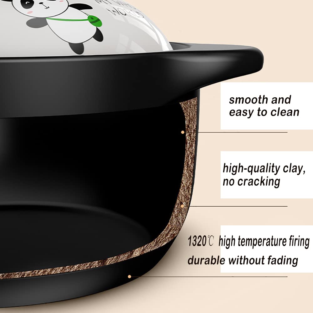 **4.5L Clay Cooking Pot - Ceramic Stockpot, Stew Pot & Casserole for Pasta, Milk & Sauce | Traditional Chinese Earthenware Cookware for Slow Cooking, Soups & Braising**
