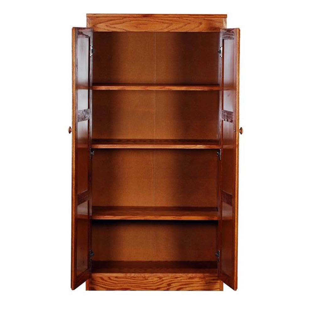 KT613A Oak Wood Storage Cabinet for Office & Pantry - Space-Saving Organizer for Home Office, Kitchen, or Closet Storage