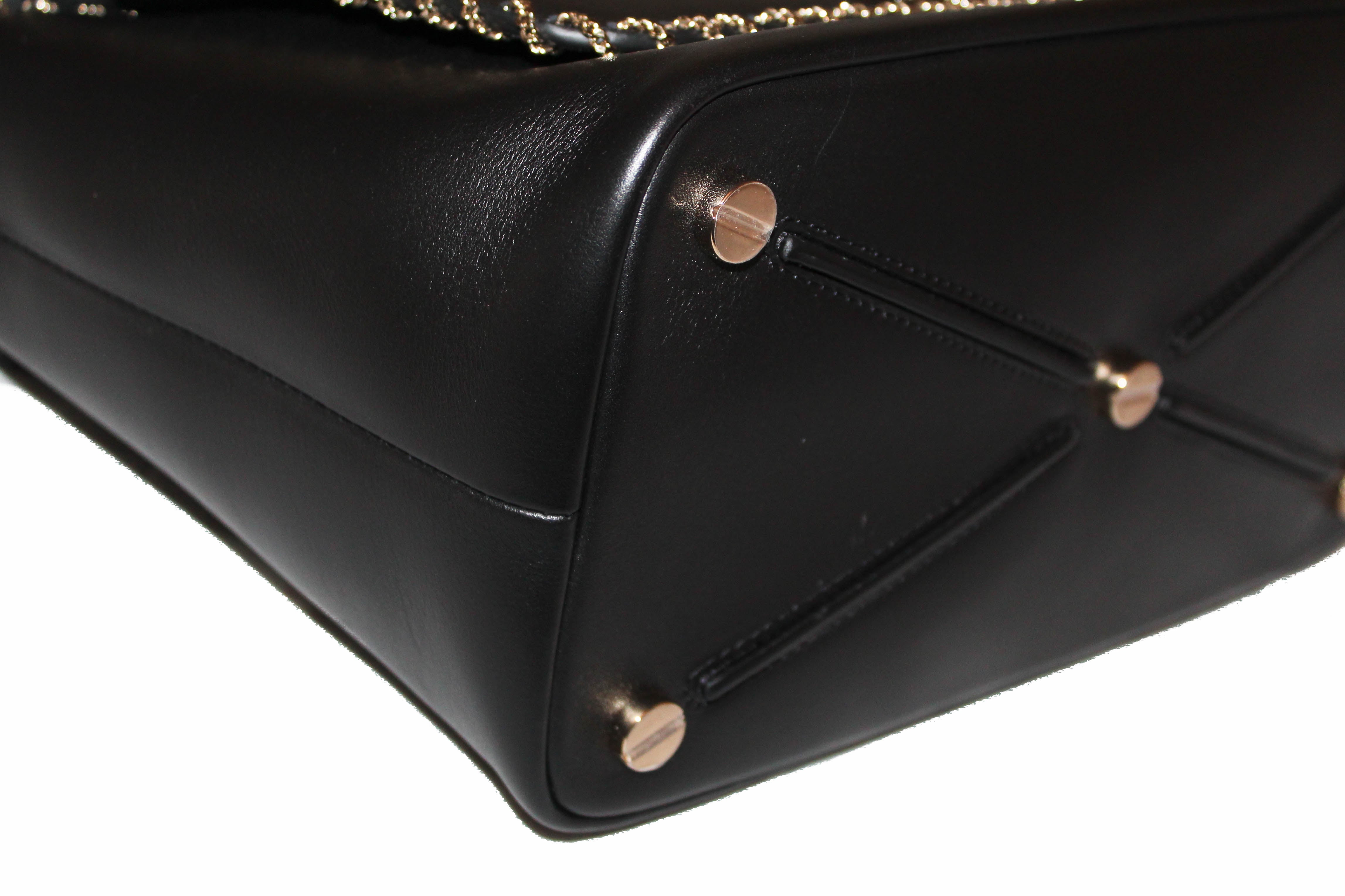 Authentic Valentino Garavani Demilune Leather Bag with Chain Trim & Double Handles - Luxury Small Crossbody Purse for Women, Perfect for Date Night & Evening Events