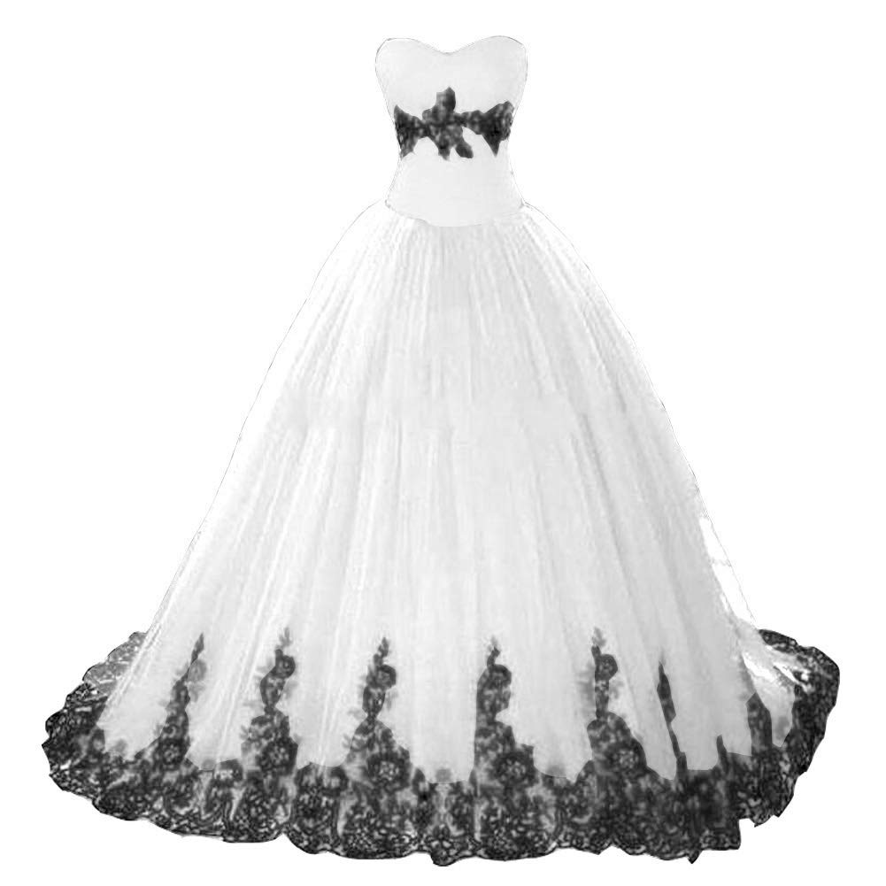 Kivary Women's Gothic Black Lace Tulle Wedding Prom Dress - Elegant Long Vintage Ball Gown for Evening Parties, Formal Events & Special Occasions