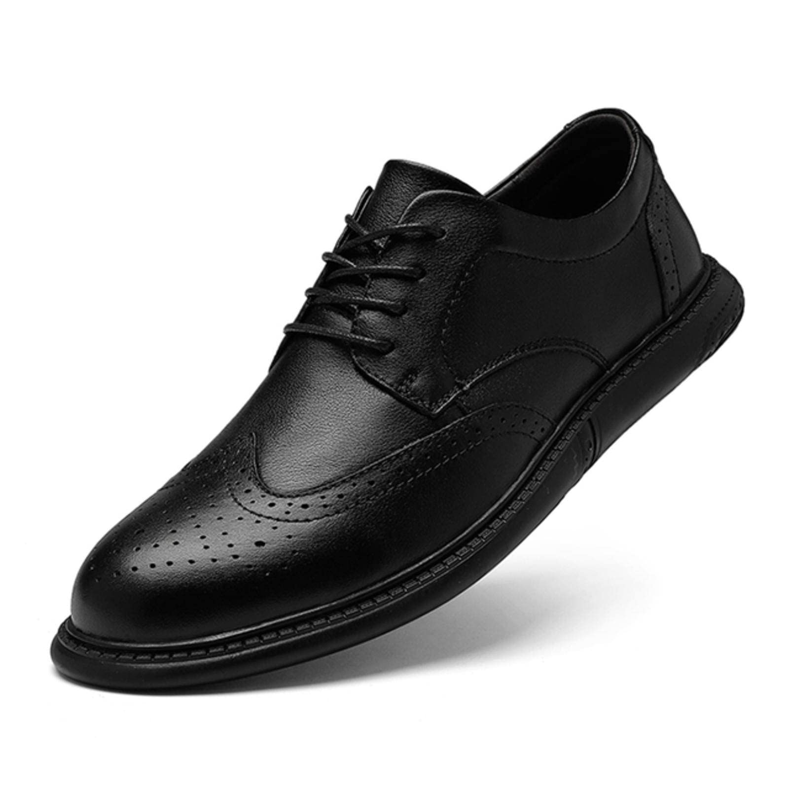 Premium Genuine Leather Men's Oxford Dress Shoes - Comfortable Formal Business Shoes for Wedding, Office & Special Occasions | Classic Black Leather Shoes for Men