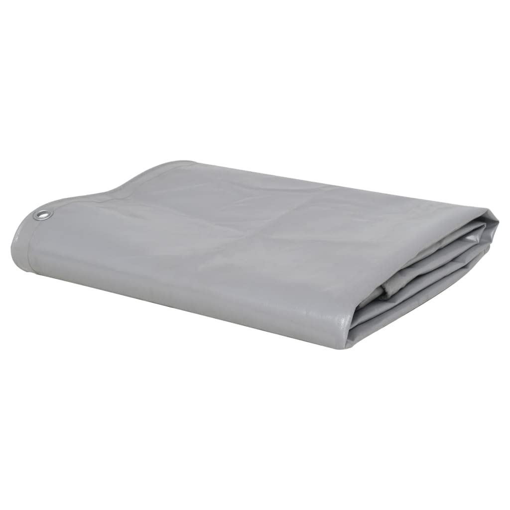 Heavy Duty Waterproof Poly Tarpaulin with Grommets - UV Resistant Reinforced Edges Tarp Cover for Truck, Boat, Pool, Tent & Construction - Durable Gray Tarp 157.5