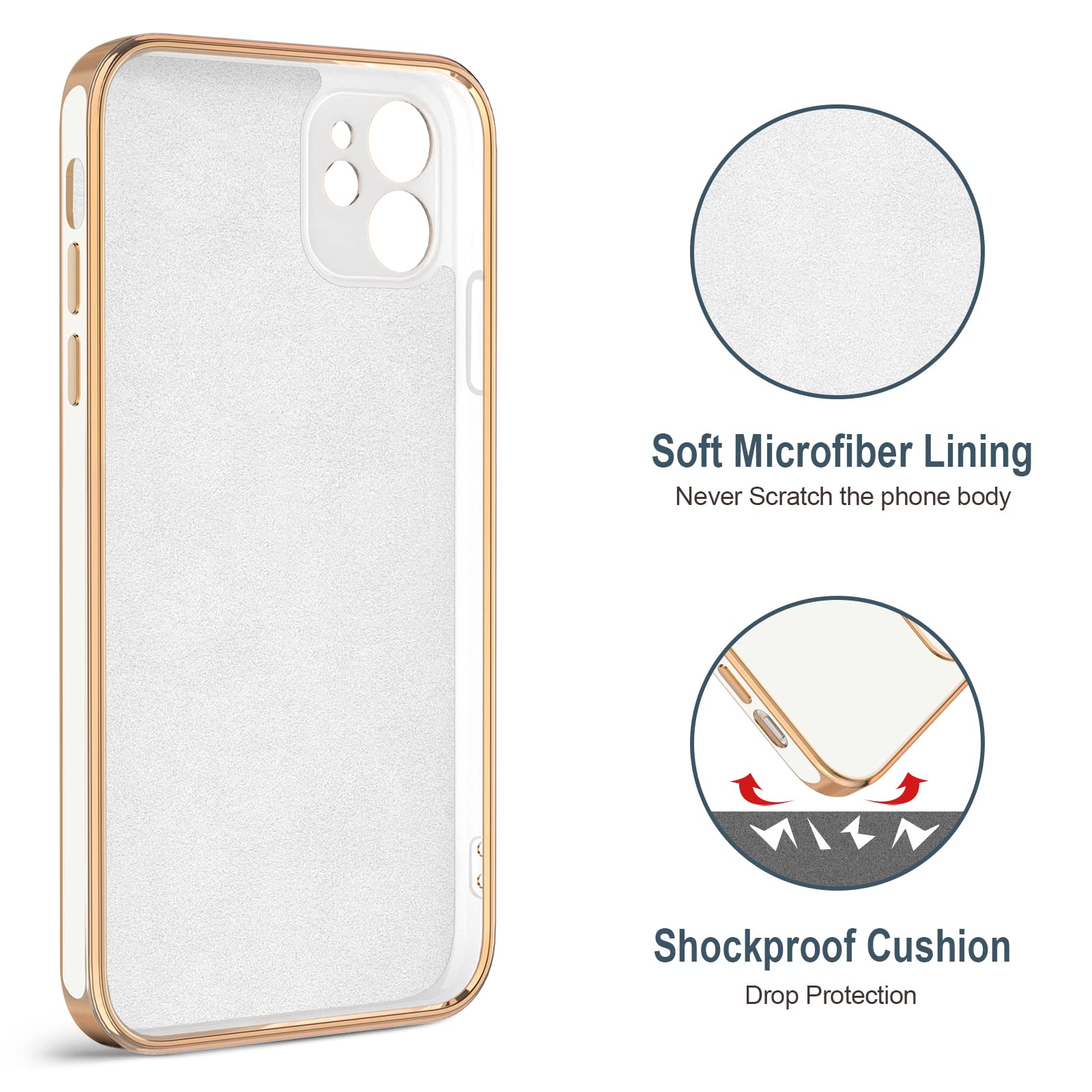 Luxury iPhone 11 Case with Rotatable Ring Stand - Rose Gold Edge for Women & Men | Perfect for Work & Travel