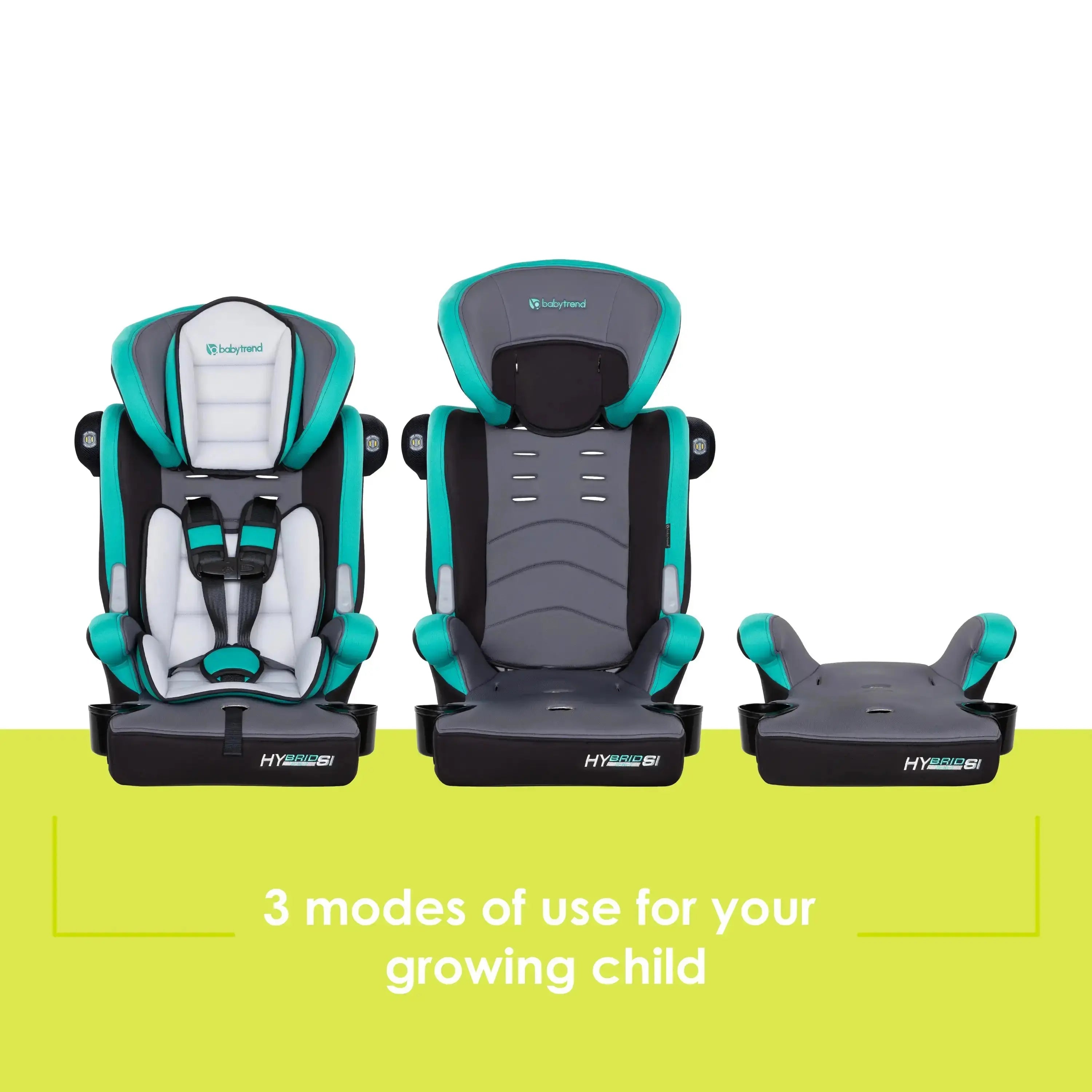 Hybrid™ SI 3-in-1 Convertible Booster Car Seat with Side Impact Protection - Safe for Infants, Toddlers & Big Kids | Perfect for Travel, School & Family Road Trips
