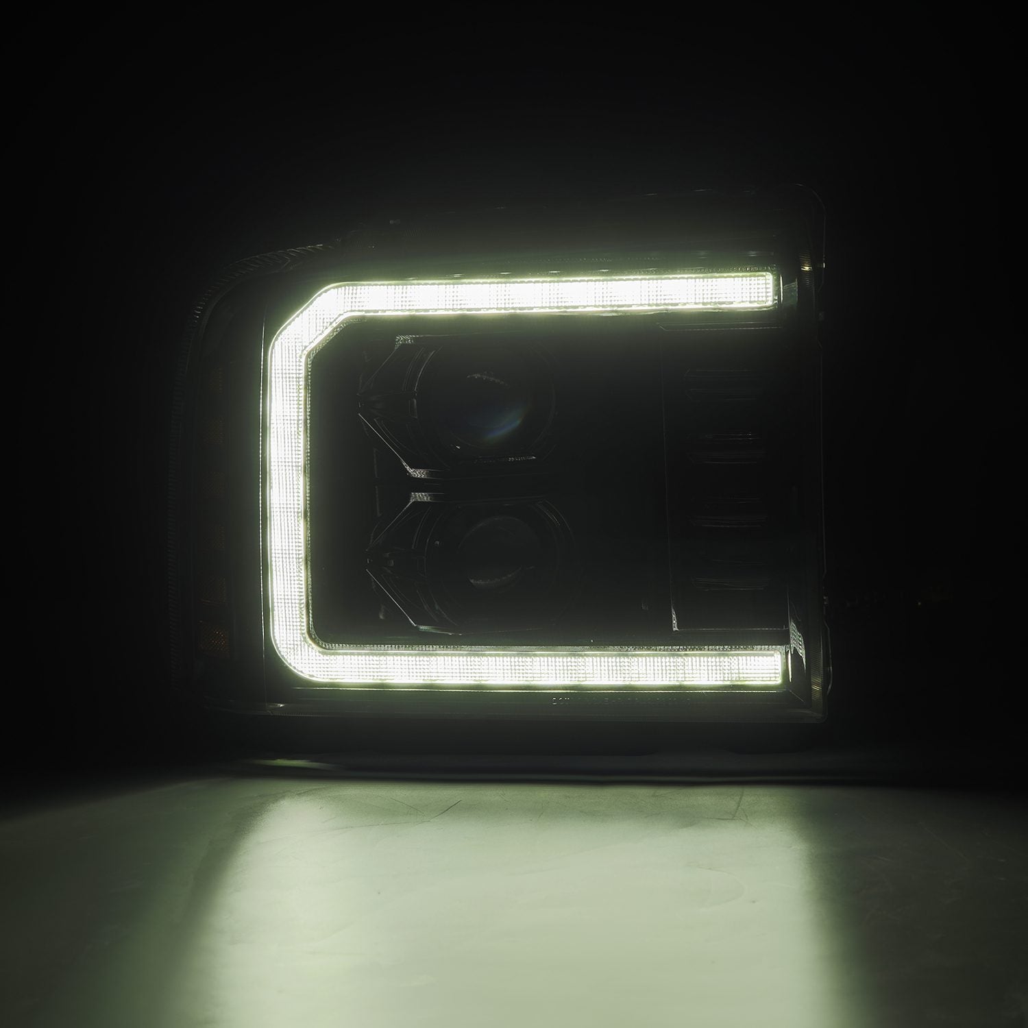 05-07 Ford Super Duty/Excursion LUXX Series LED Projector Headlights Alpha Black - High Performance Lighting Upgrade for Night Driving & Off-Road Adventures