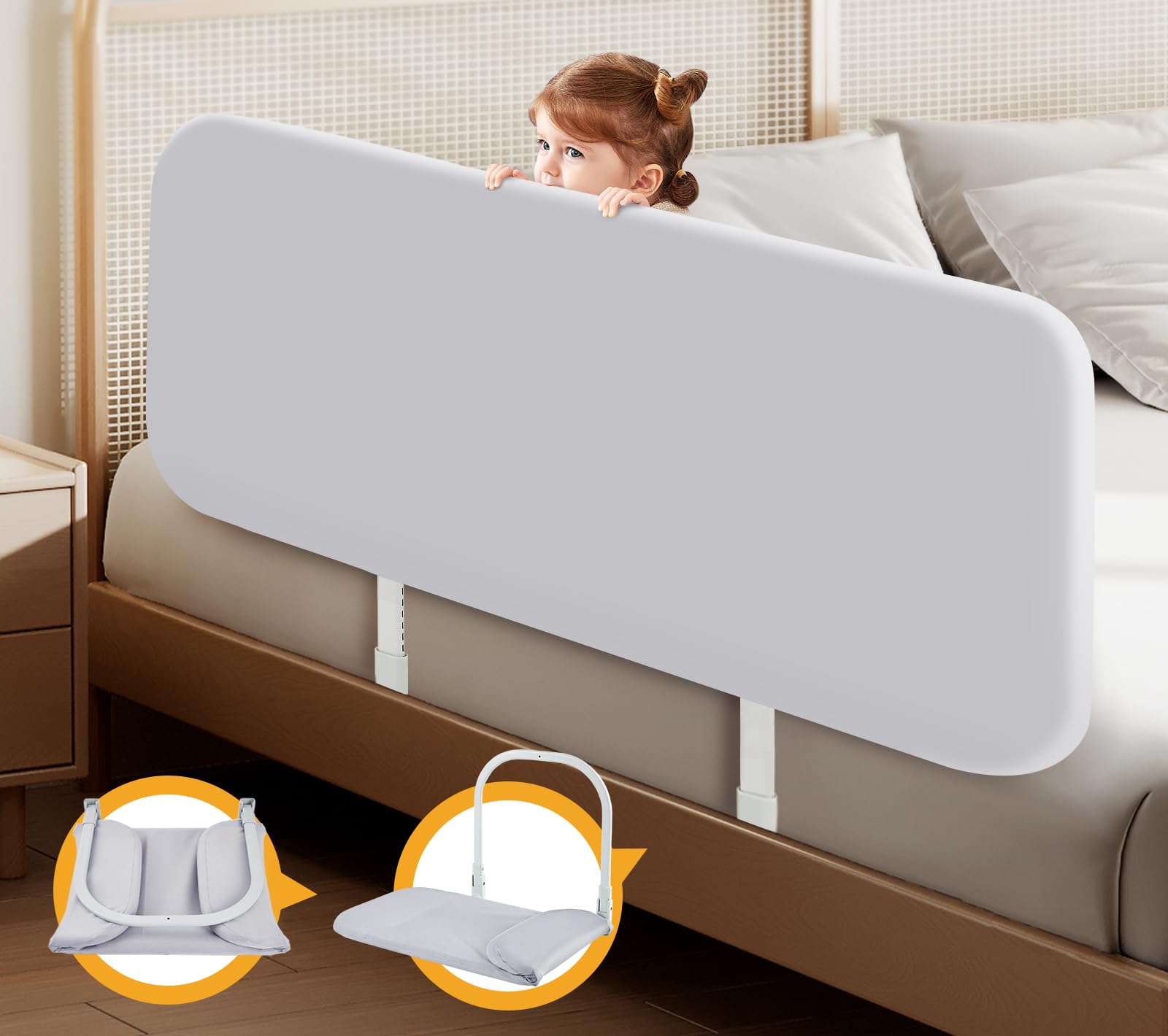 Portable Bed Rails for Toddlers & Kids - Adjustable Safety Guard for Crib, Twin, Full, Queen & King Size Beds - Easy to Install Travel Bed Rail for Home & Hotels - Perfect for Toddler Safety & Peace of Mind