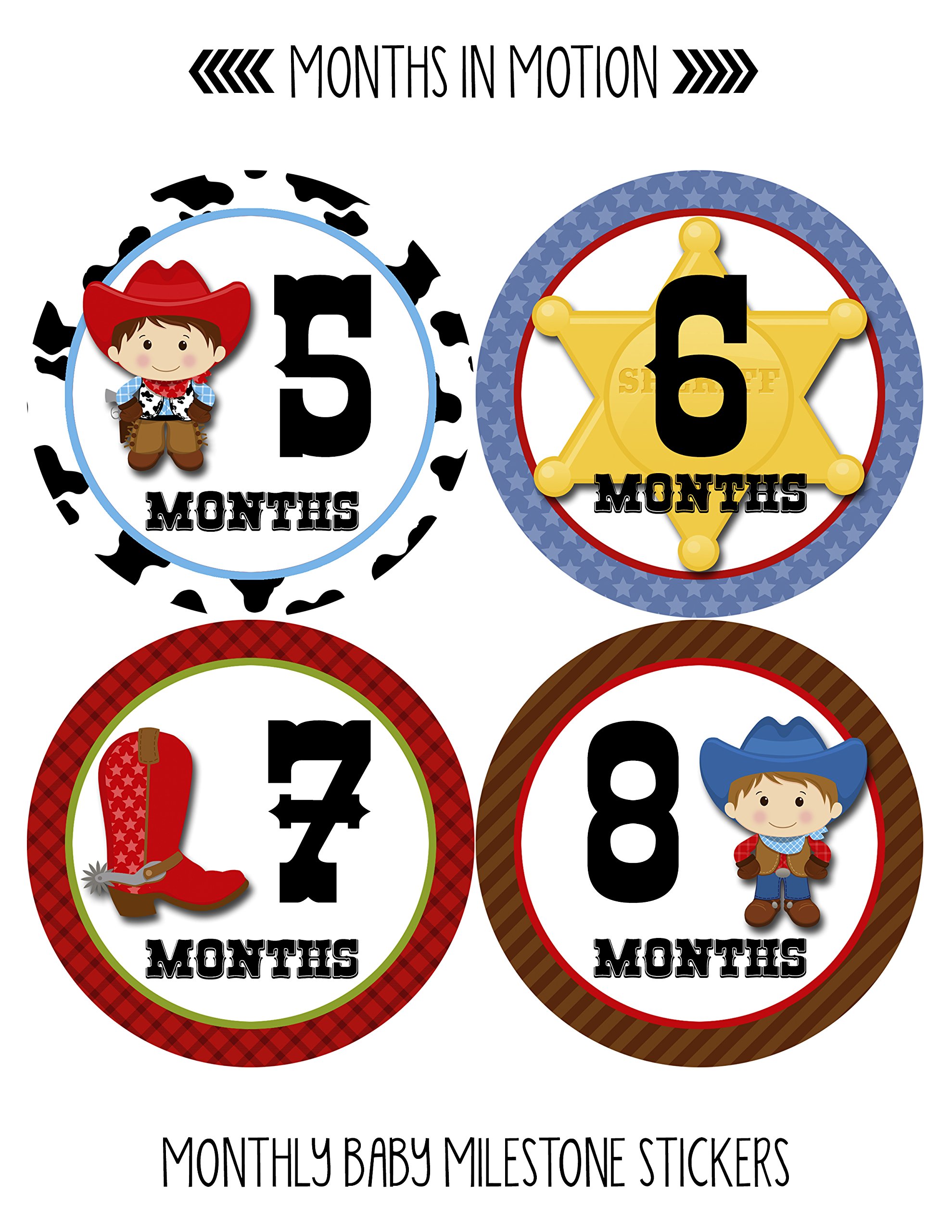 Baby Monthly Milestone Stickers - Newborn Boy Growth Tracking Stickers - Adhesive Photo Props for First Year Memories | Perfect for Baby Photo Shoots, Scrapbooking & Monthly Milestone Celebrations