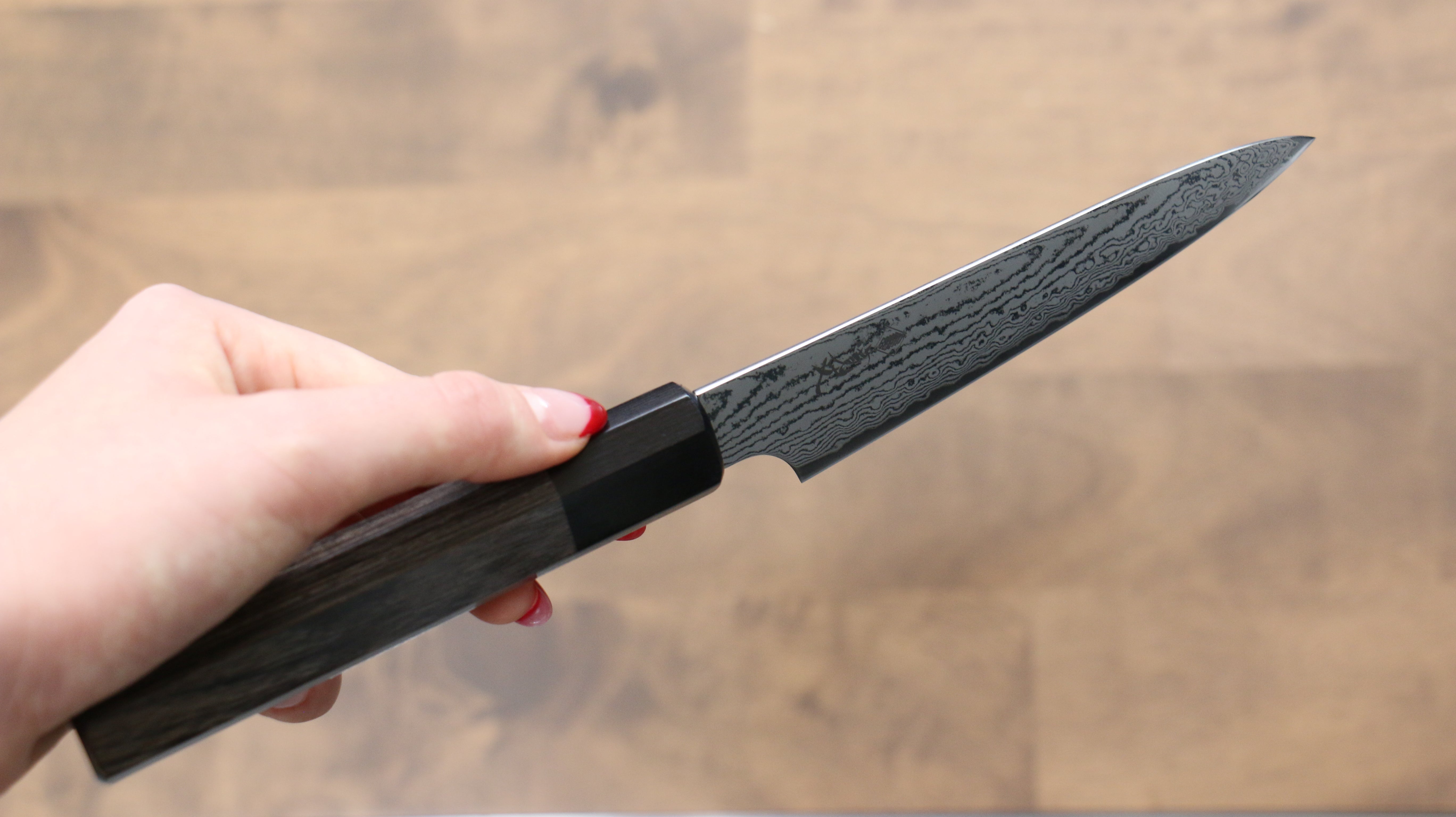 VG10 Damascus Petty Utility Knife 120mm - Gray Pakka Wood Handle - Perfect for Slicing, Peeling & Precision Kitchen Tasks