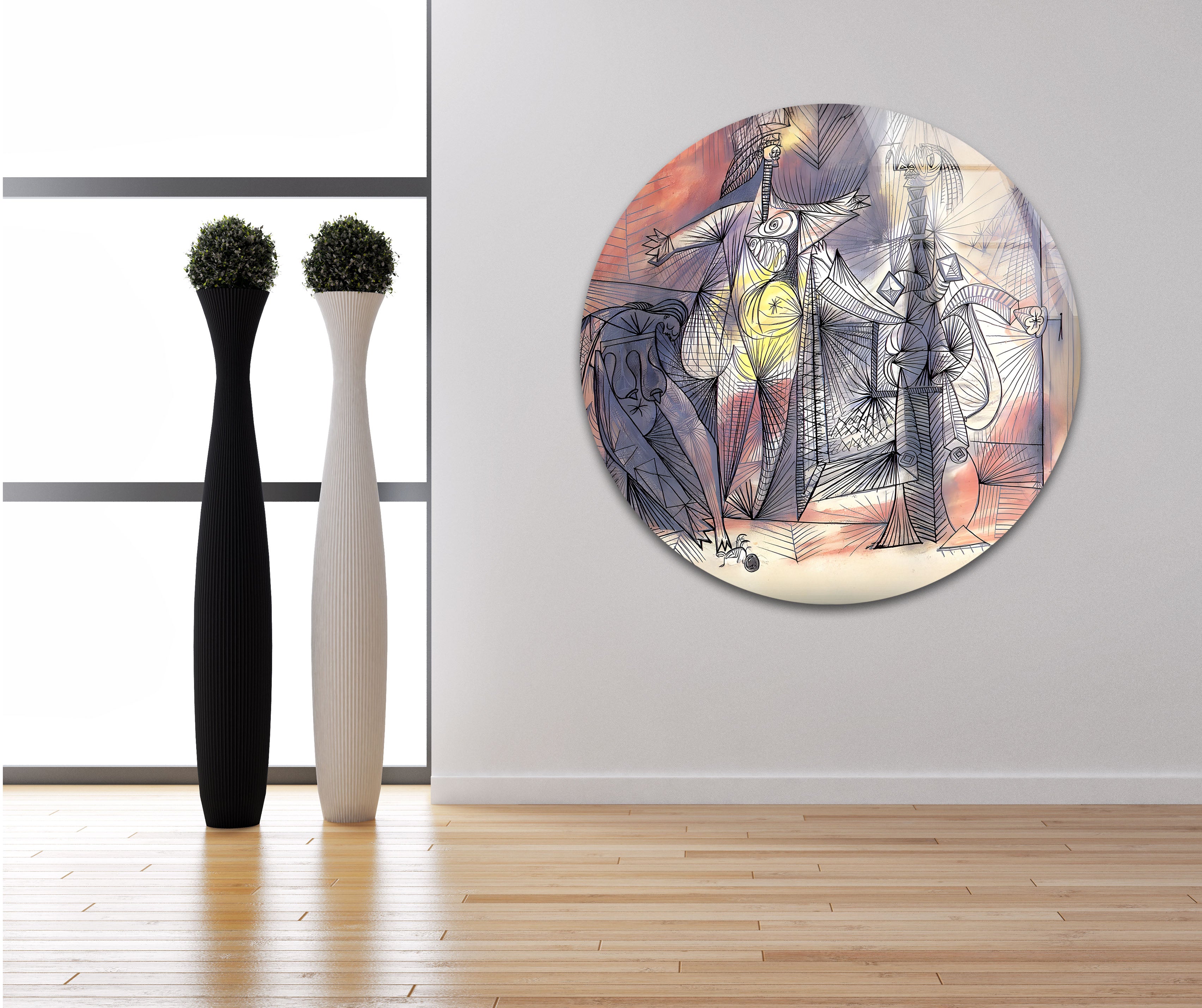 Pablo Picasso 'Bathers With Crab' Glass Wall Art - Stunning Home Decor for Living Room, Bedroom & Office