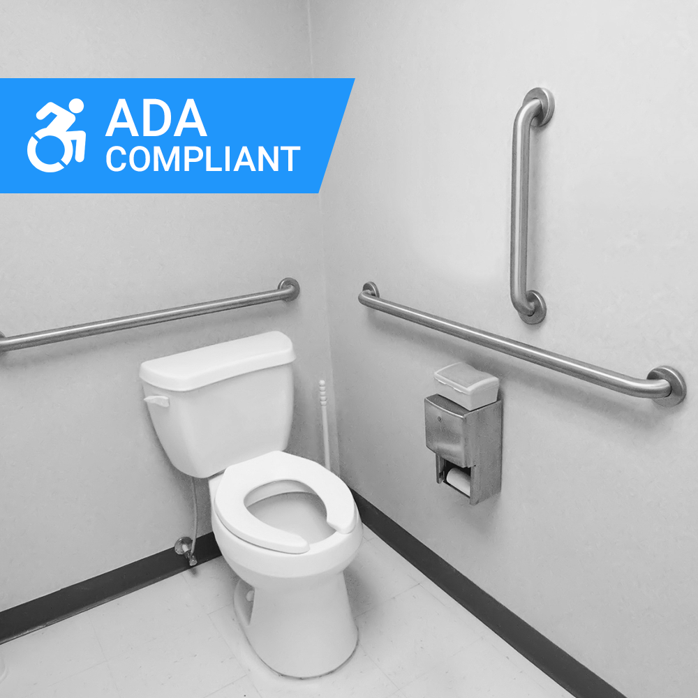 Bradley 8120 3-Pack Commercial Restroom Grab Bar Bundle - ADA Compliant Stainless Steel Handrails for Bathroom Safety - Ideal for Public Restrooms, Hospitals & Accessible Showers