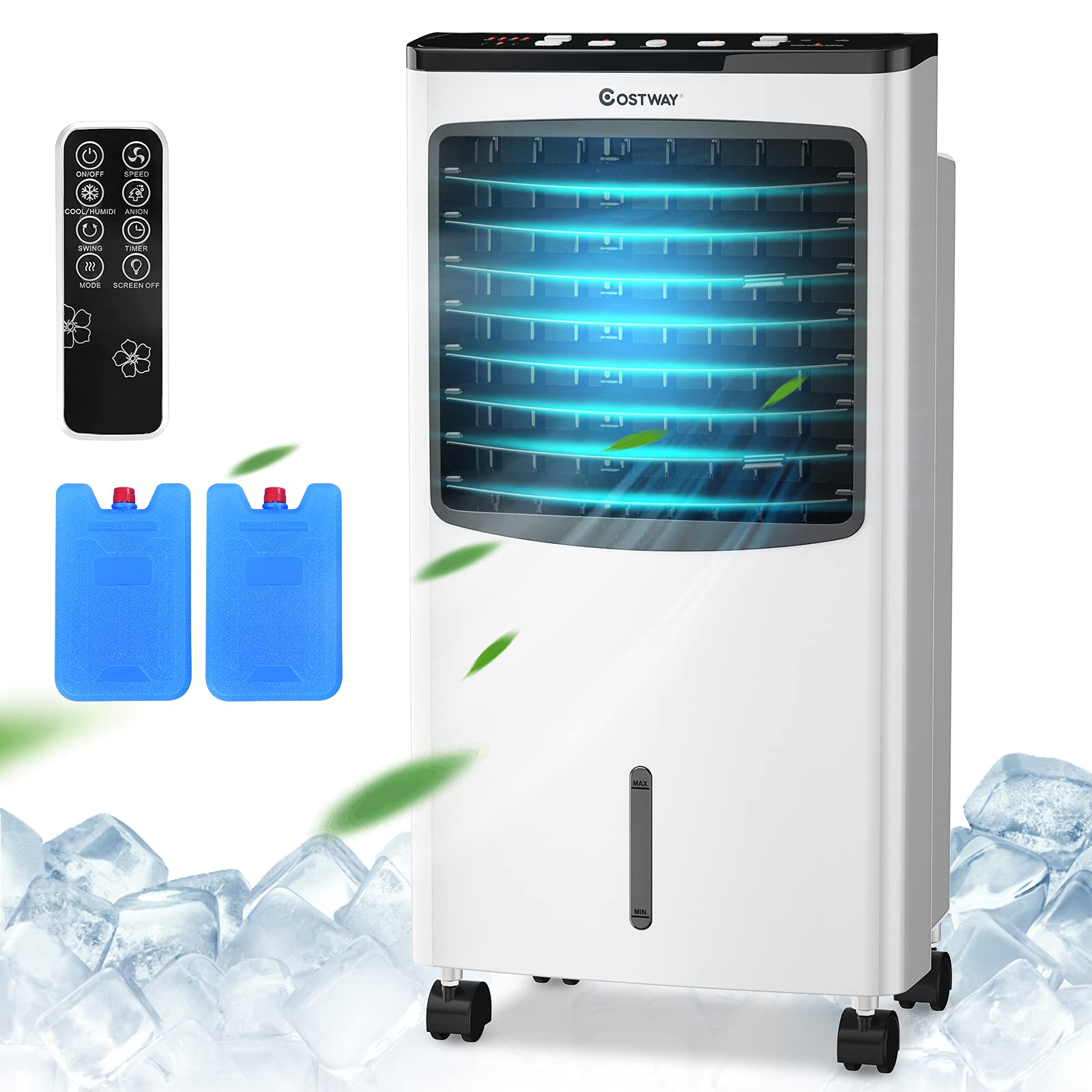 Toolsmepire Portable Air Conditioner & Evaporative Cooler Fan with Remote - 3 Wind Modes & Speeds, Air Circulator Humidifier for Home, Office, Bedroom - Perfect for Summer Cooling & Indoor Climate Control