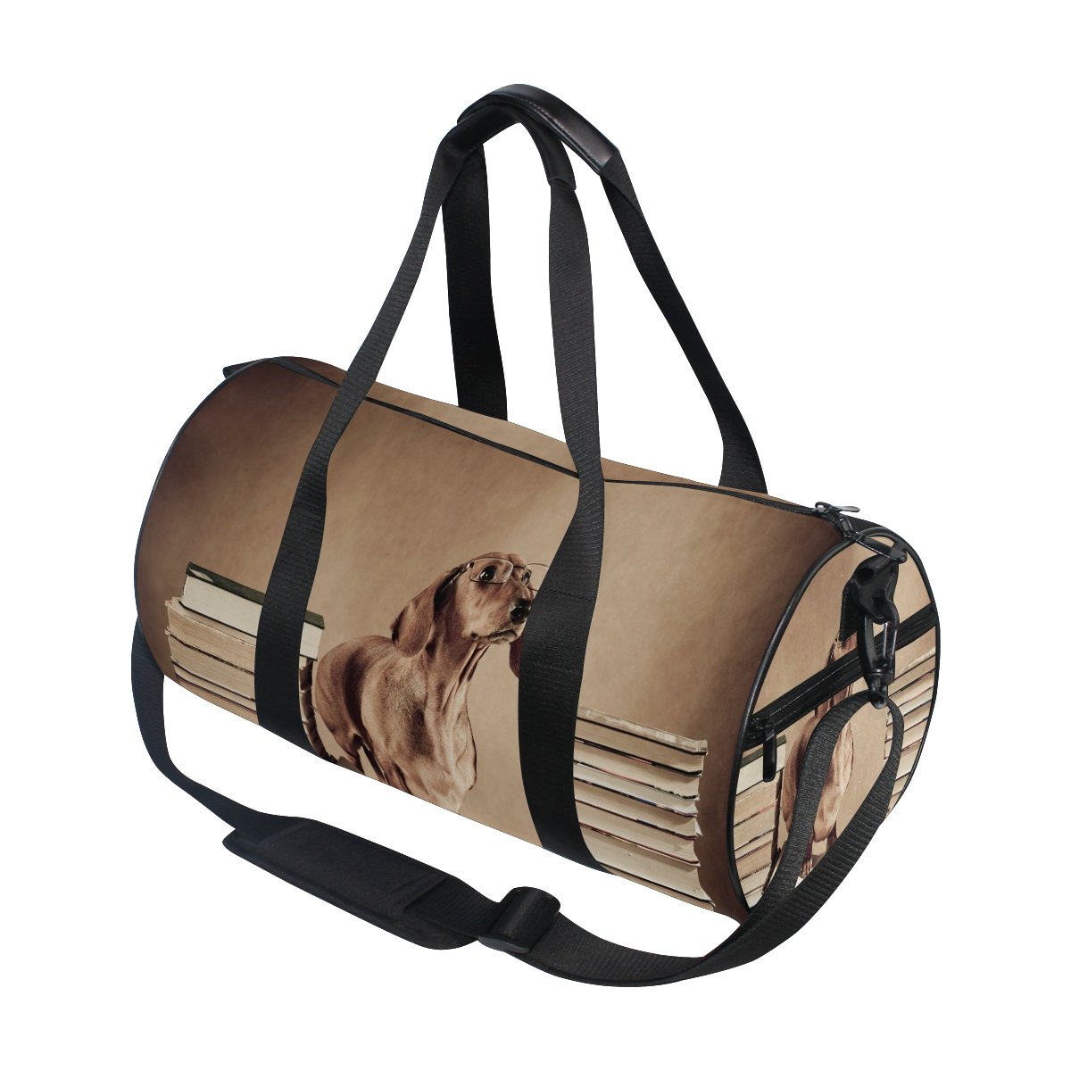 Dachshund Professor Bookworm Travel Duffel Bag - Sport Gym Luggage for Men & Women - Perfect for Workouts, Travel & Book Lovers