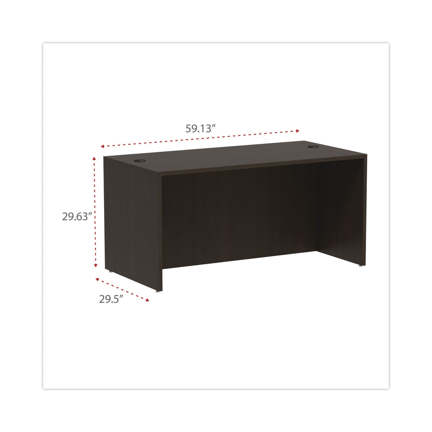 Alera Valencia Series Straight Front Office Desk Shell - 59.13