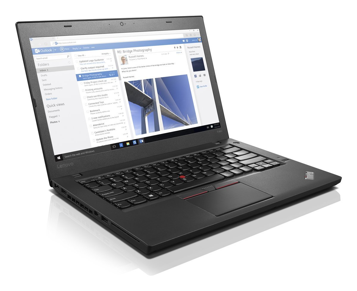 Lenovo ThinkPad T460 14-Inch Laptop - Intel Core i5-6200U 2.3GHz, 8GB DDR4 RAM, 256GB SSD, Windows 7 Pro (Renewed) - Perfect for Business, Office Work & Remote Learning
