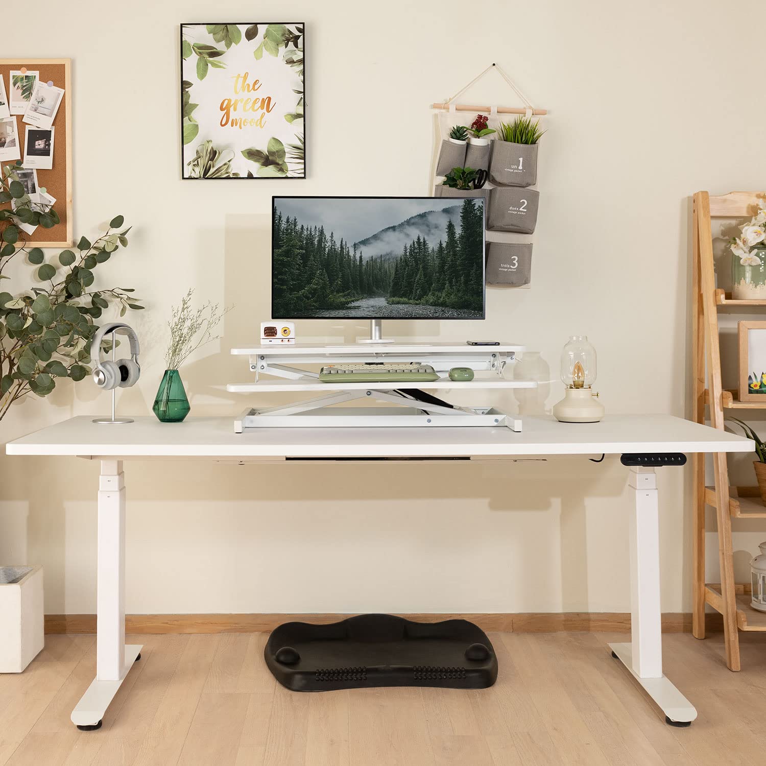 31 Inch Height Adjustable Standing Desk Converter - Ergonomic Sit to Stand Workstation with Wide Keyboard Tray for Dual Monitor & Laptop - White - Perfect for Home Office, Remote Work & Workspace Ergonomics