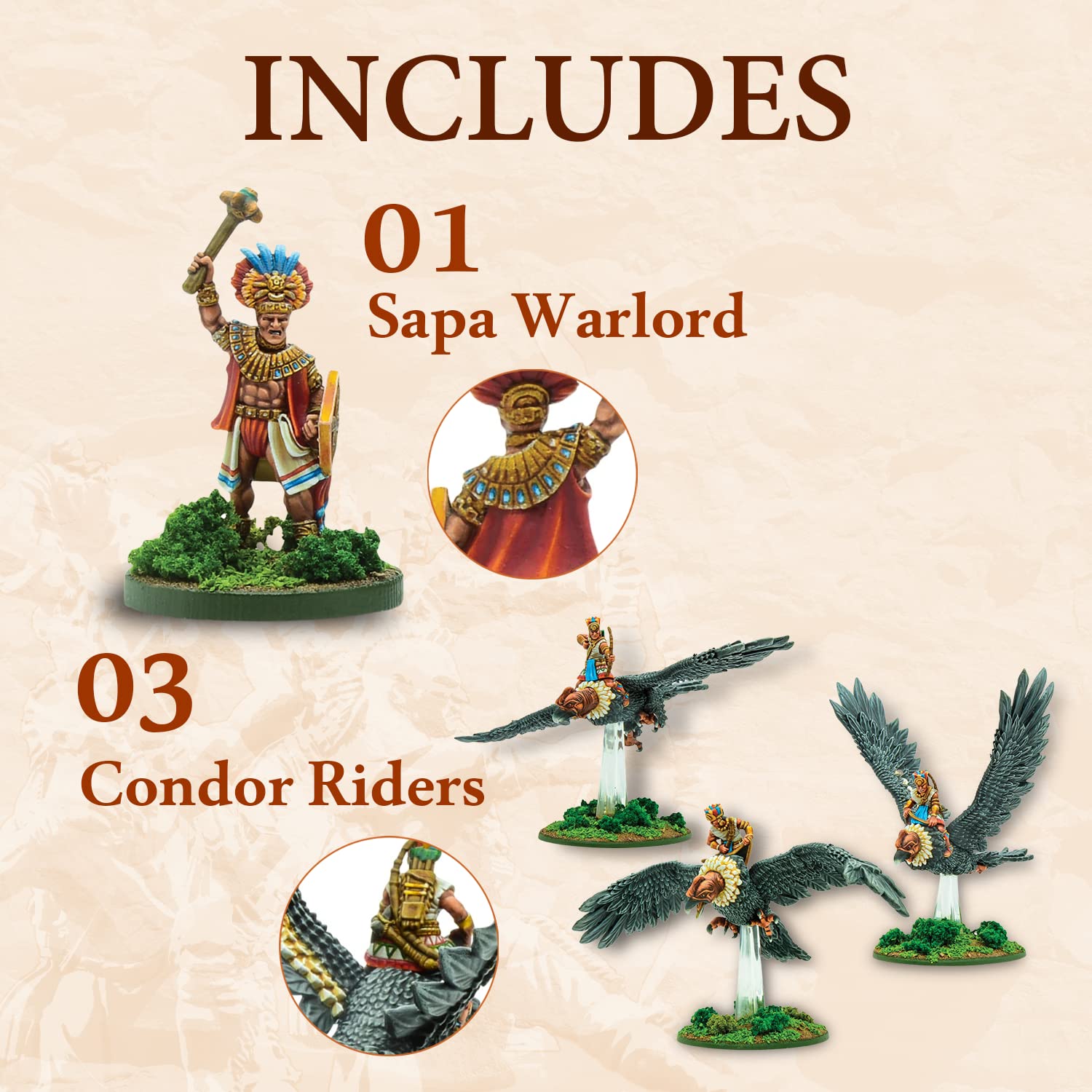 Wargames Delivered Mythic Americas - Inca Warband Starter Set | 28mm Fantasy Miniatures for War Games & DND | Tabletop RPG & Battle Scenes by Warlord Games