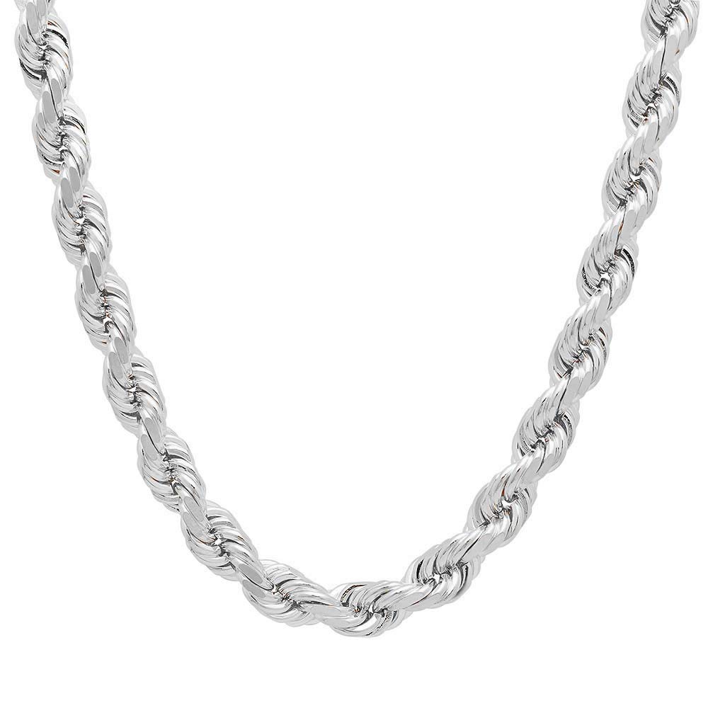 925 Sterling Silver Diamond Cut Rope Chain Necklace for Men - 5MM, 6MM, 7.5MM, 8.5MM Thickness - Italian Made Mens Rope Chain & Bracelet - Perfect for Gifts, Weddings, and Everyday Luxury Wear