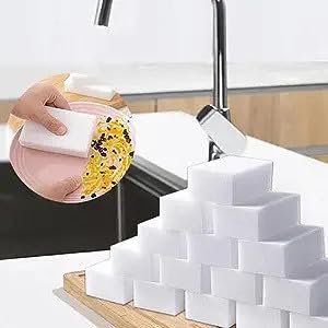 10 Pack Magic Sponge Cleaners - Heavy Duty Scrub Pads for Kitchen, Bathroom, Sink & Household Cleaning (Multi-Surface Use)