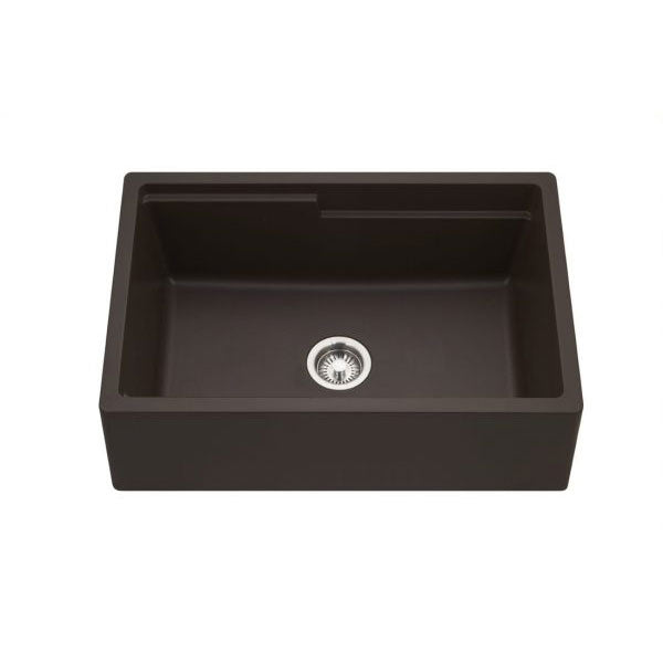 Hamat SIO 3320SAW MO Granite Apron Front Workstation Kitchen Sink in Mocha - Perfect for Farmhouse Style Kitchens & Heavy Duty Food Prep