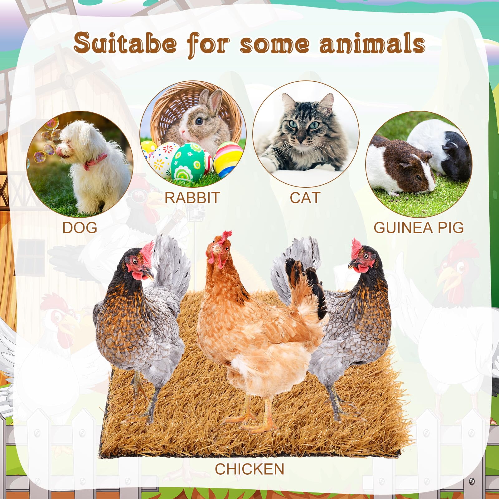 12 Pack Washable Chicken Nesting Pads - 12