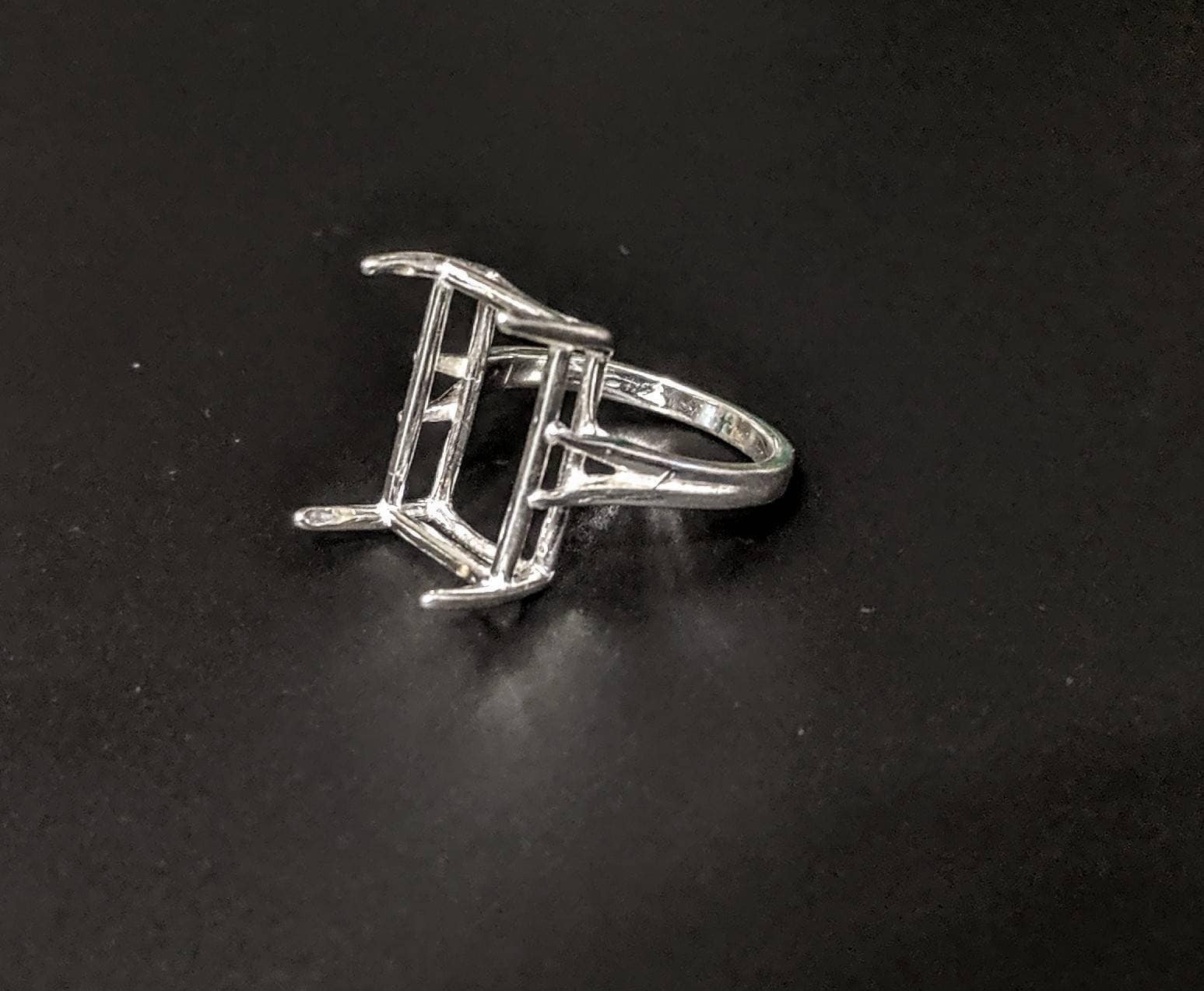 18x13mm Emerald Cut Pre-Notched Cathedral Ring Setting - Solid Sterling Silver or 14K Gold - Size 7 or 8 (163838/143838) - Perfect for Engagement Rings, Wedding Bands & Jewelry Making