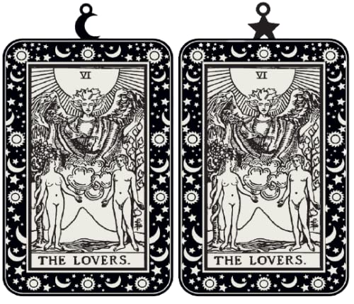 925 Sterling Silver Magic Arcana Tarot Card Earrings with Mystical Symbols - The Star Design for Women | Perfect for Wiccan Rituals, Cosplay & Boho Fashion