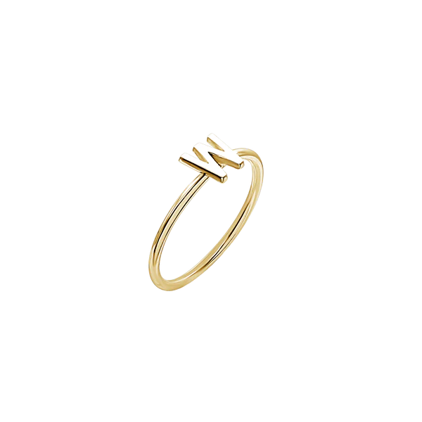 Amare Wear Initial Stackable Rings for Women - 24K Gold Plated Personalized Name Rings - Perfect for Gifts, Anniversaries, and Everyday Layered Jewelry Style