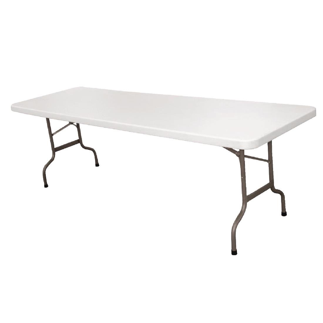 8ft White Bolero Center Folding Table - Perfect for Banquets, Events, and Outdoor Gatherings