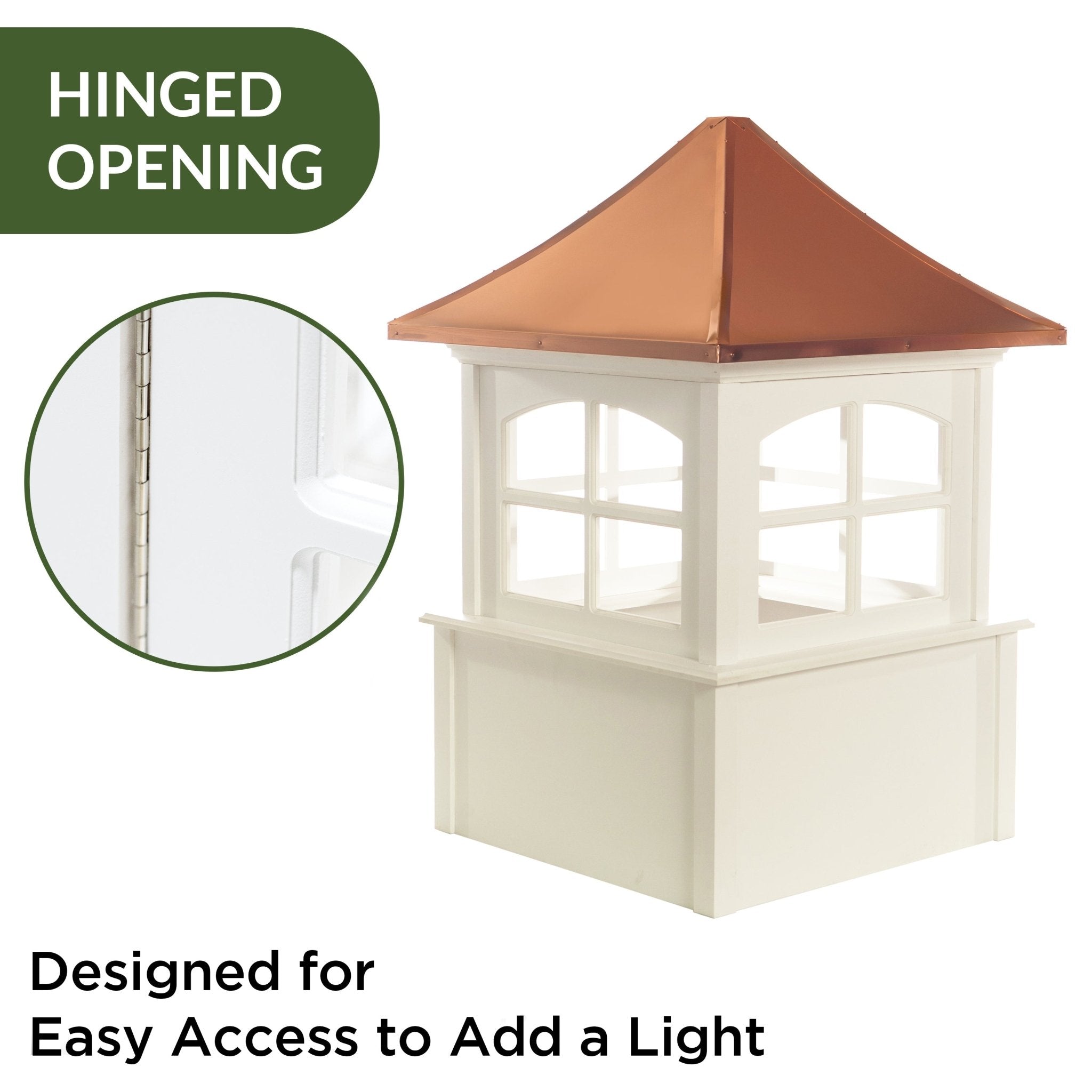 Canterbury Vinyl Cupola - Weatherproof Decorative Roof Dome for Home, Barn & Garden - Perfect for Outdoor & Farmhouse Decor