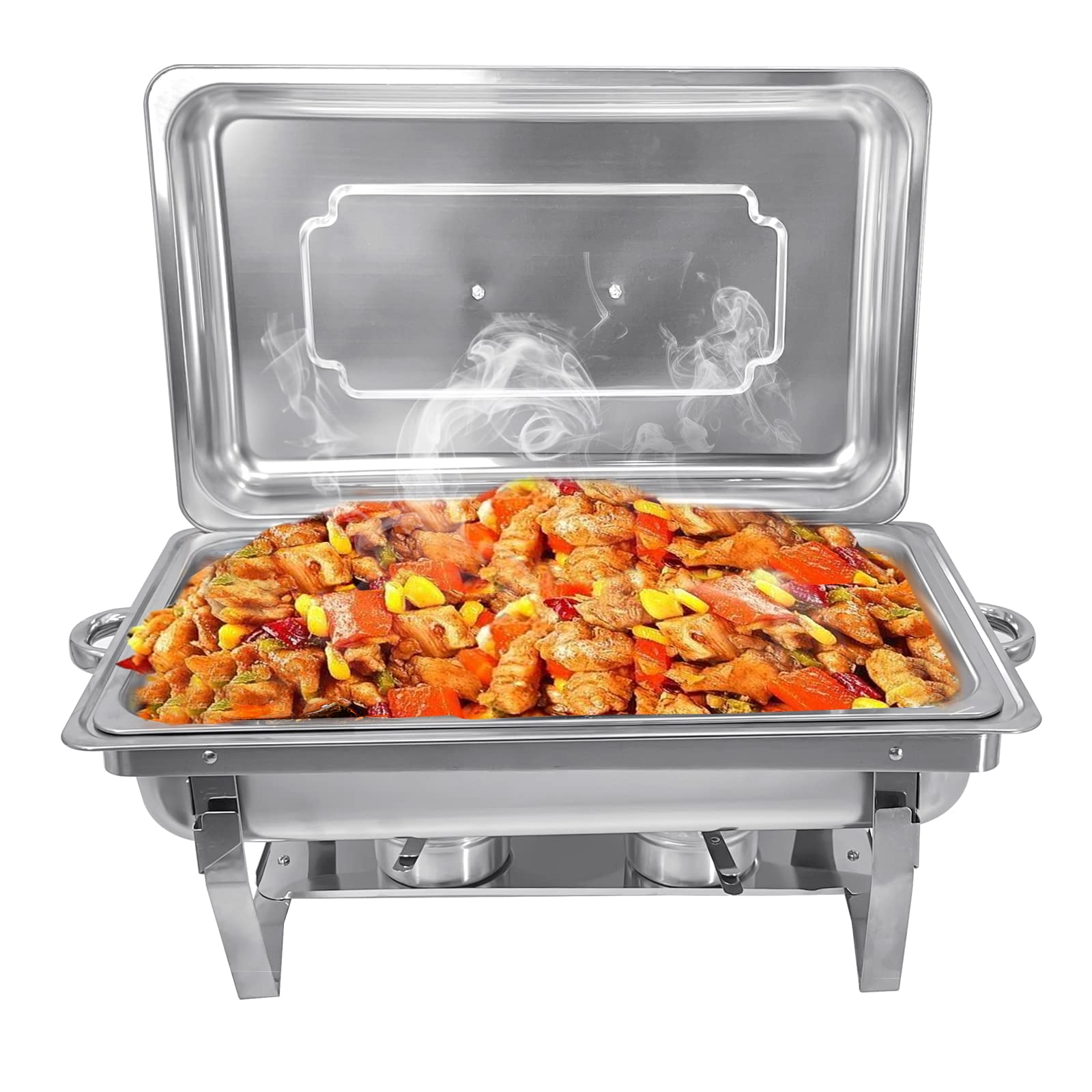 8QT Stainless Steel Chafing Dish Set with Water Pan & Fuel Holder - Perfect for Buffet & Catering