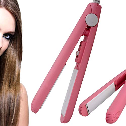 EVOHOME Pink Ceramic Plates Hair Straightener - Fast Heating, Straightens & Curls, Professional Styling Tool for All Hair Types | Perfect for Home Use, Travel & Salon Styling (Pink)