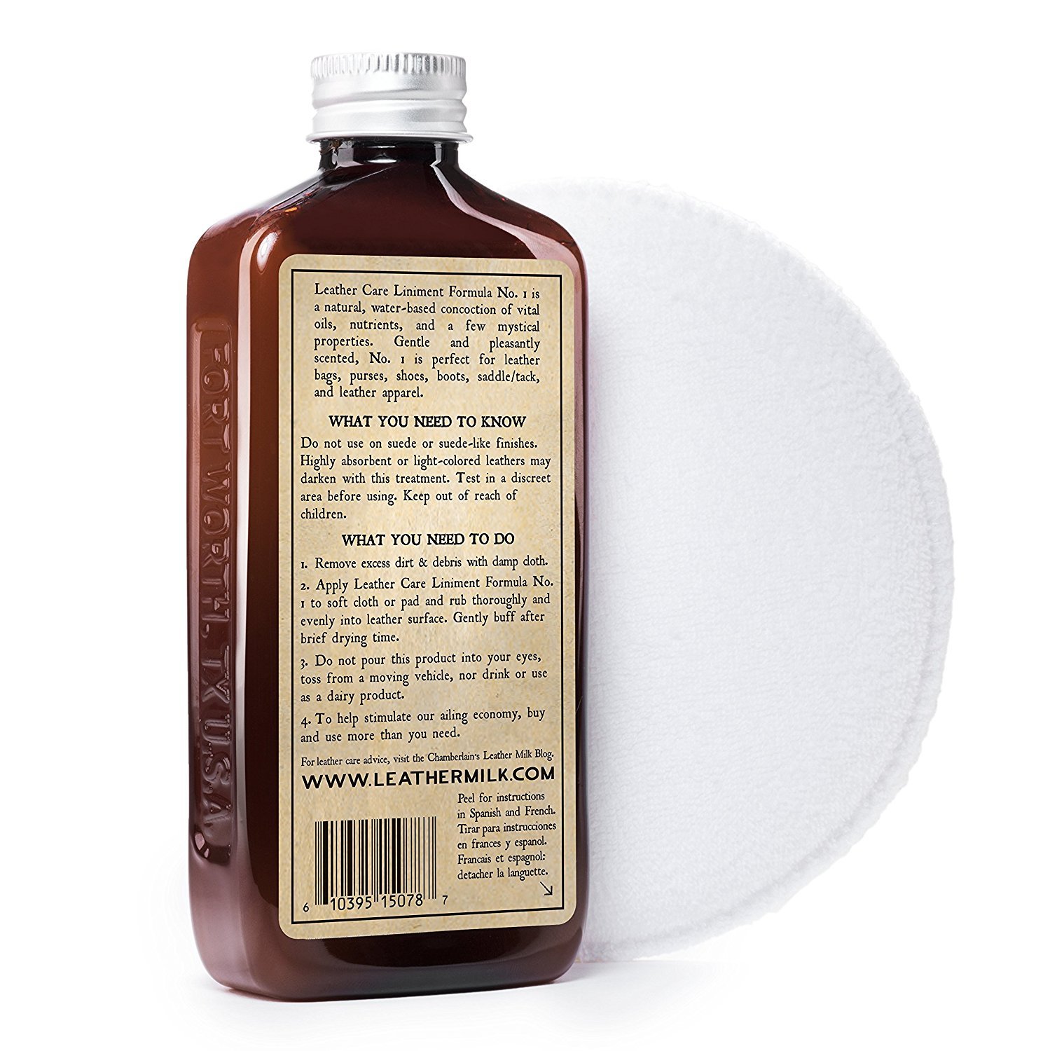 Chamberlains Leather Milk Cleaner & Conditioner Kit - No.1 Conditioner & No.2 Cleaner (2x12oz) with 2 Premium Restoration Pads | Leather Care for Furniture, Car Seats, Bags & Jackets | Deep Cleaning & Protection