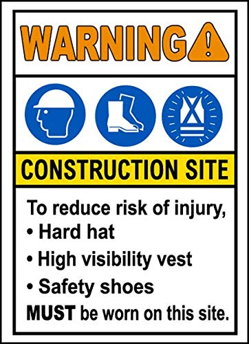 Safety & Warning Vinyl Stickers Bundle - 3-6 Pack Warehouse Signs (3.5