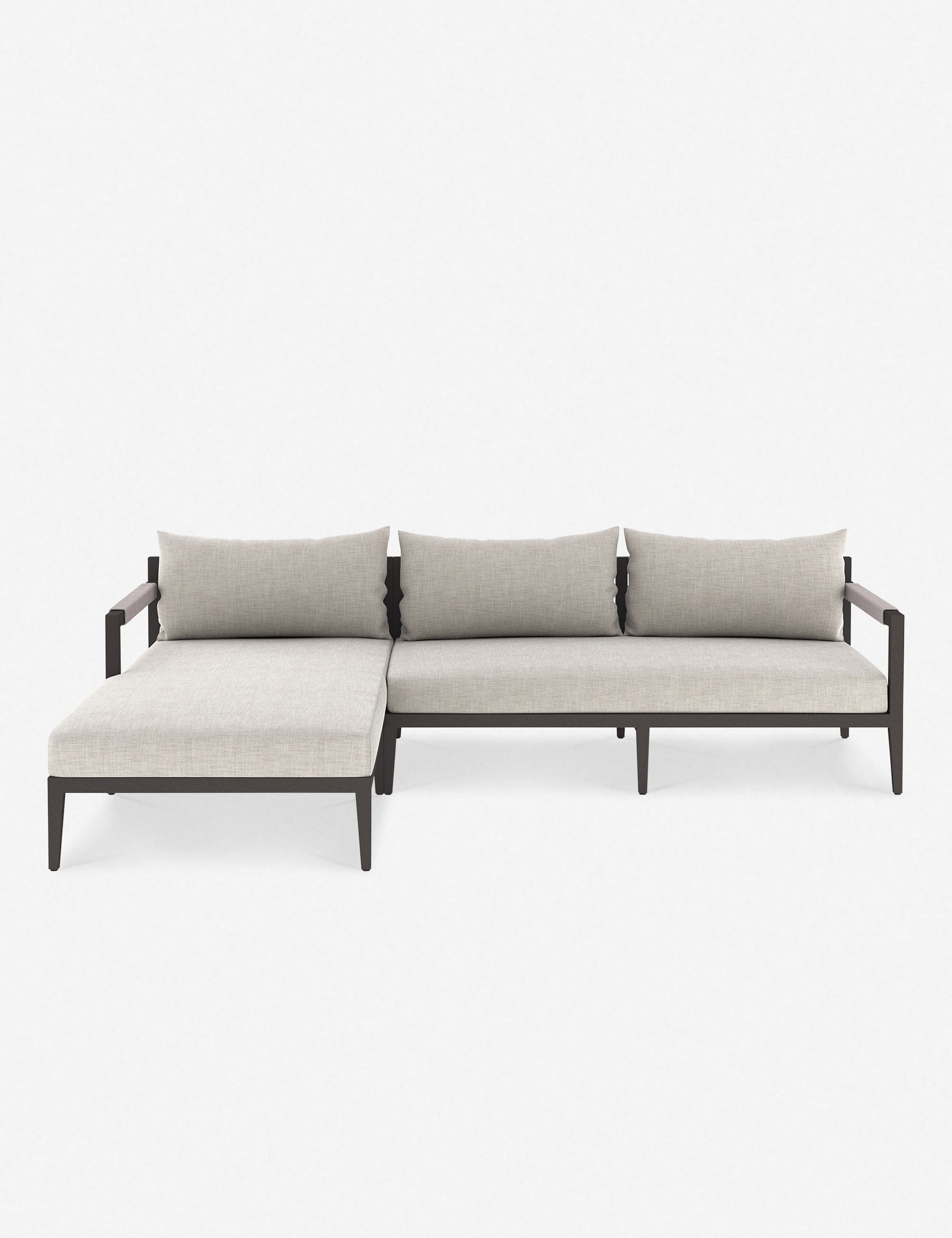 Cadenza Indoor Outdoor Metal Sectional Sofa Set - Modern Patio Furniture for Living Room, Garden, and Backyard Relaxation