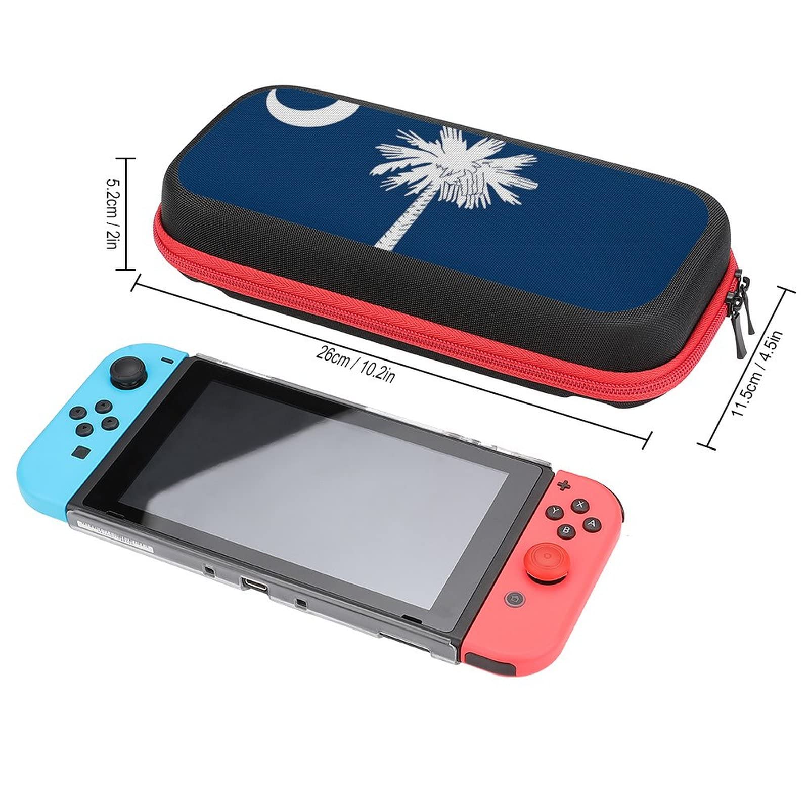 South Carolina State Flag Nintendo Switch Carrying Case - Portable Travel Cover with 20 Game Card Slots | Perfect for Gamers on the Go & Travel Accessories