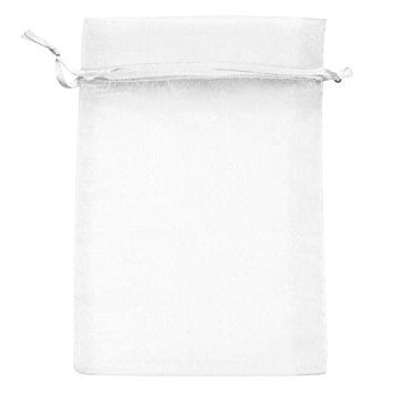 96 White Organza Gift Bags 5x7 Inches - Elegant Wedding Favor Bags, Party Decorations, Jewelry Packaging & Bridal Shower Accessories