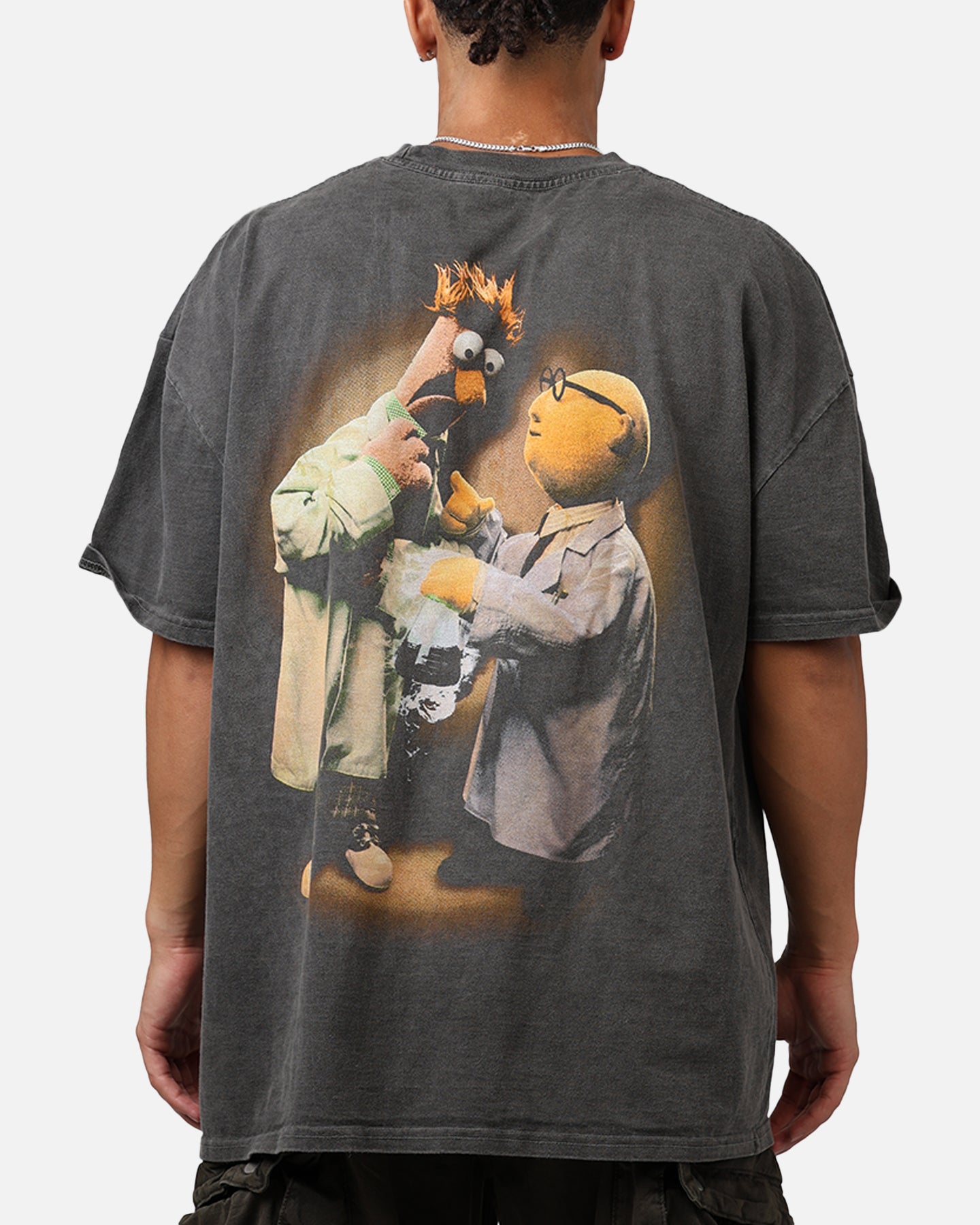 Vintage Disney The Muppets Beaker Graphic Heavyweight Cotton T-Shirt - Black Wash - Casual Wear & Pop Culture Fan Gift