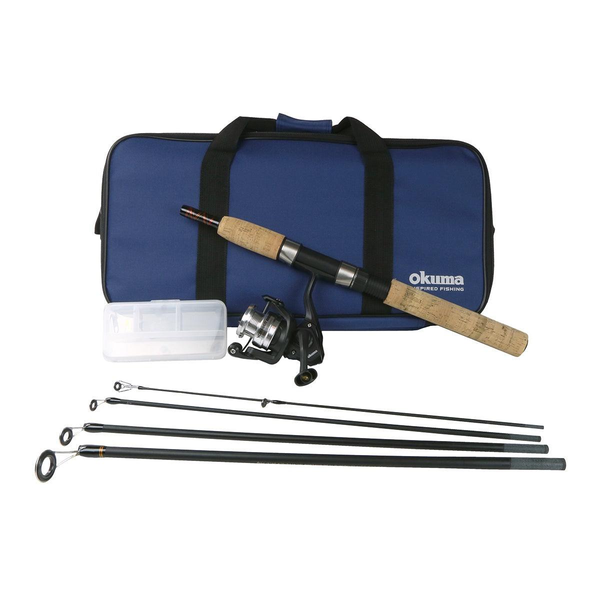 Okuma Voyager Travel Spinning Fishing Rod and Reel Combo - Lightweight Portable Spinning Combo for Freshwater & Saltwater Fishing - Perfect for Travel, Kayak, and Shore Fishing Adventures