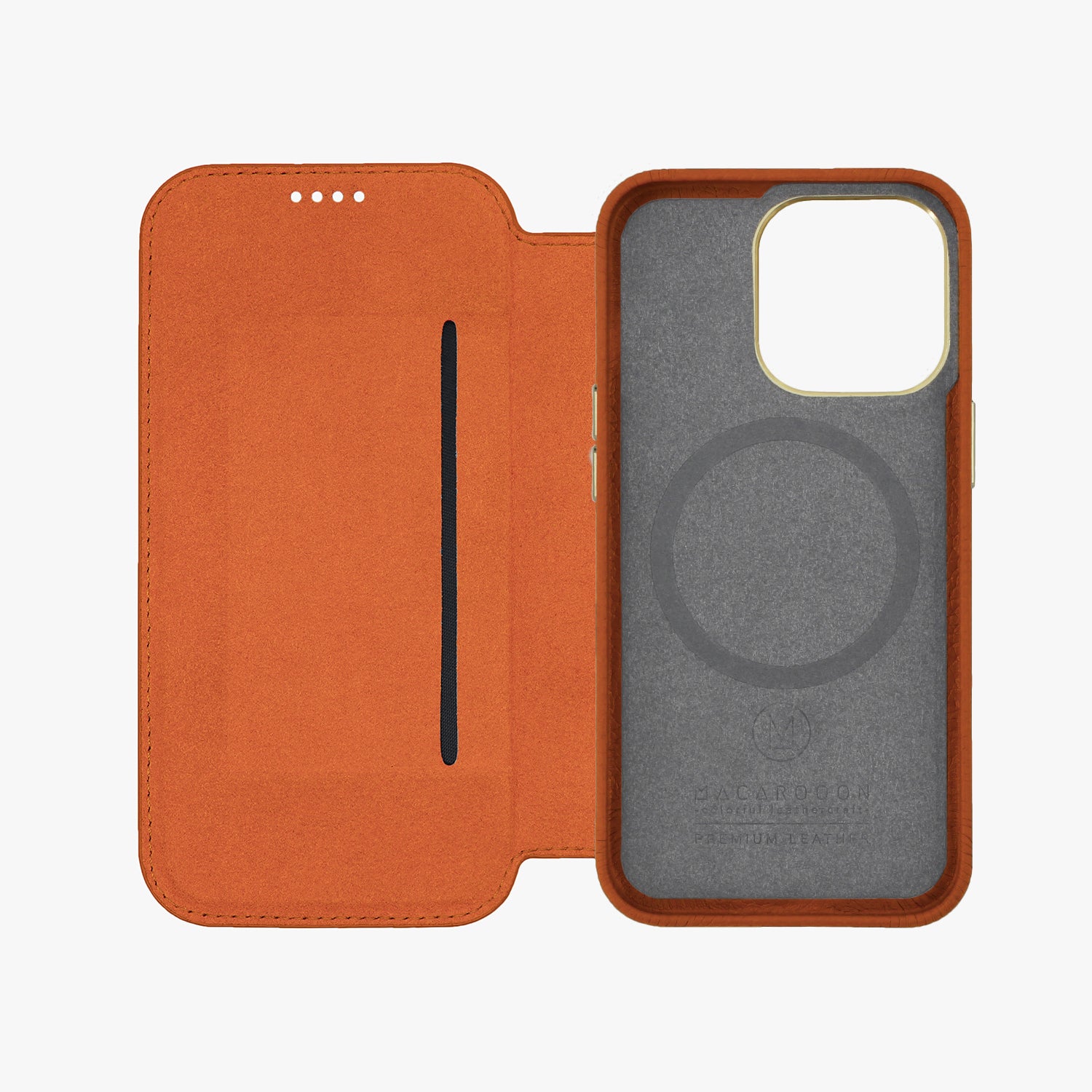 Premium Genuine Leather iPhone 15 Pro Case with MagSafe - Slim Flip Cover Wallet Design for Protection & Style | Perfect for Work, Travel & Everyday Use