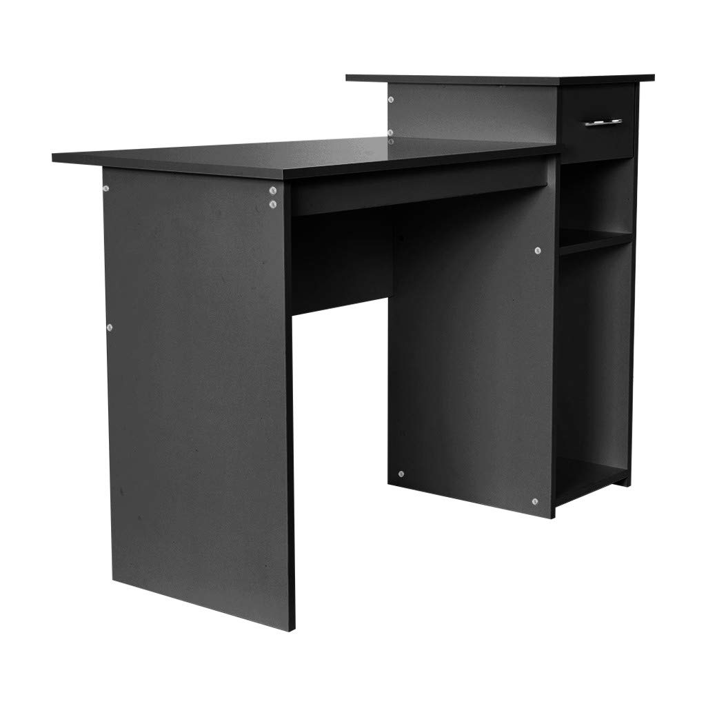 Modern Industrial Style Multipurpose Home Office Desk - Sturdy Wooden Writing Computer Study Table with Storage Shelf for Workstation, Students & Remote Work - Perfect for Small Spaces & Home Office Setup