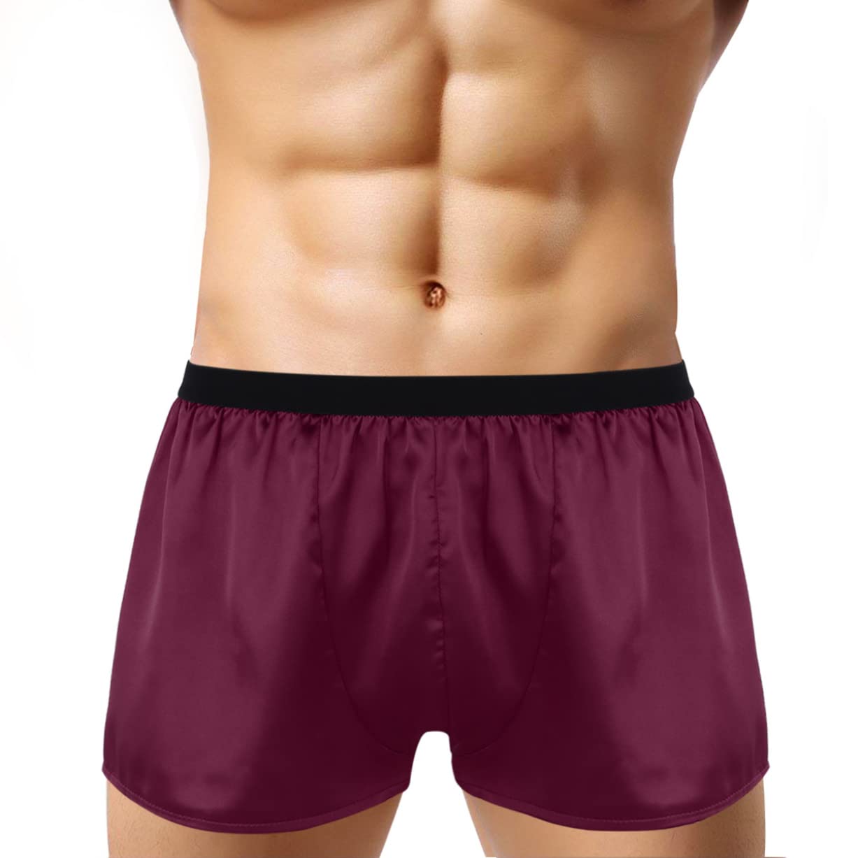 Hularka Men's Elastic Silk Boxer Shorts - Breathable Underwear, Swim Trunks, Sleep Shorts & Lounge Pajamas for Comfort & Style - Perfect for Swimming, Sleeping & Relaxing at Home