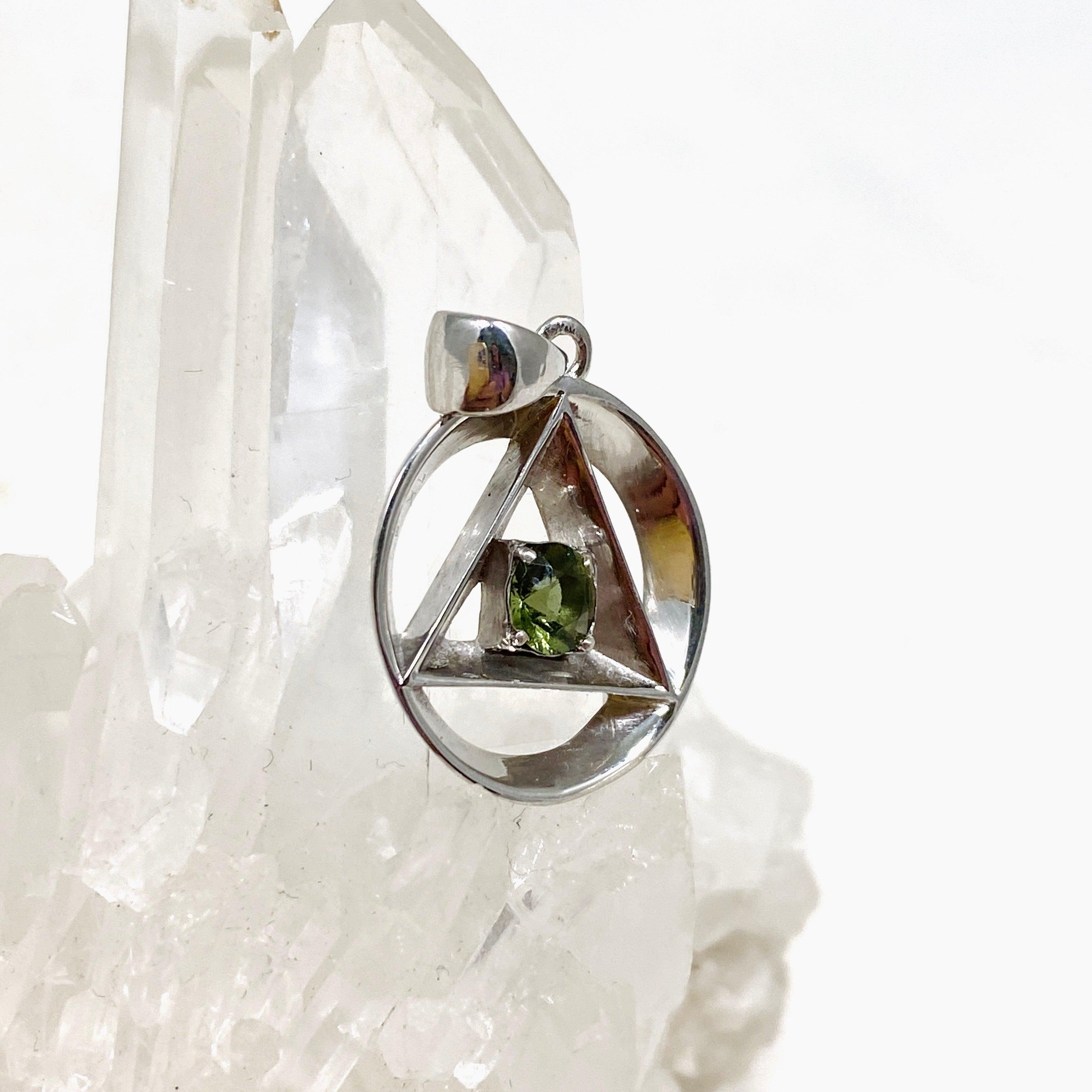 Authentic Moldavite Pendant IVMP 02 - Genuine Czech Green Meteorite Jewelry for Spiritual Healing & Energy Protection - Perfect for Meditation, Reiki & Crystal Therapy