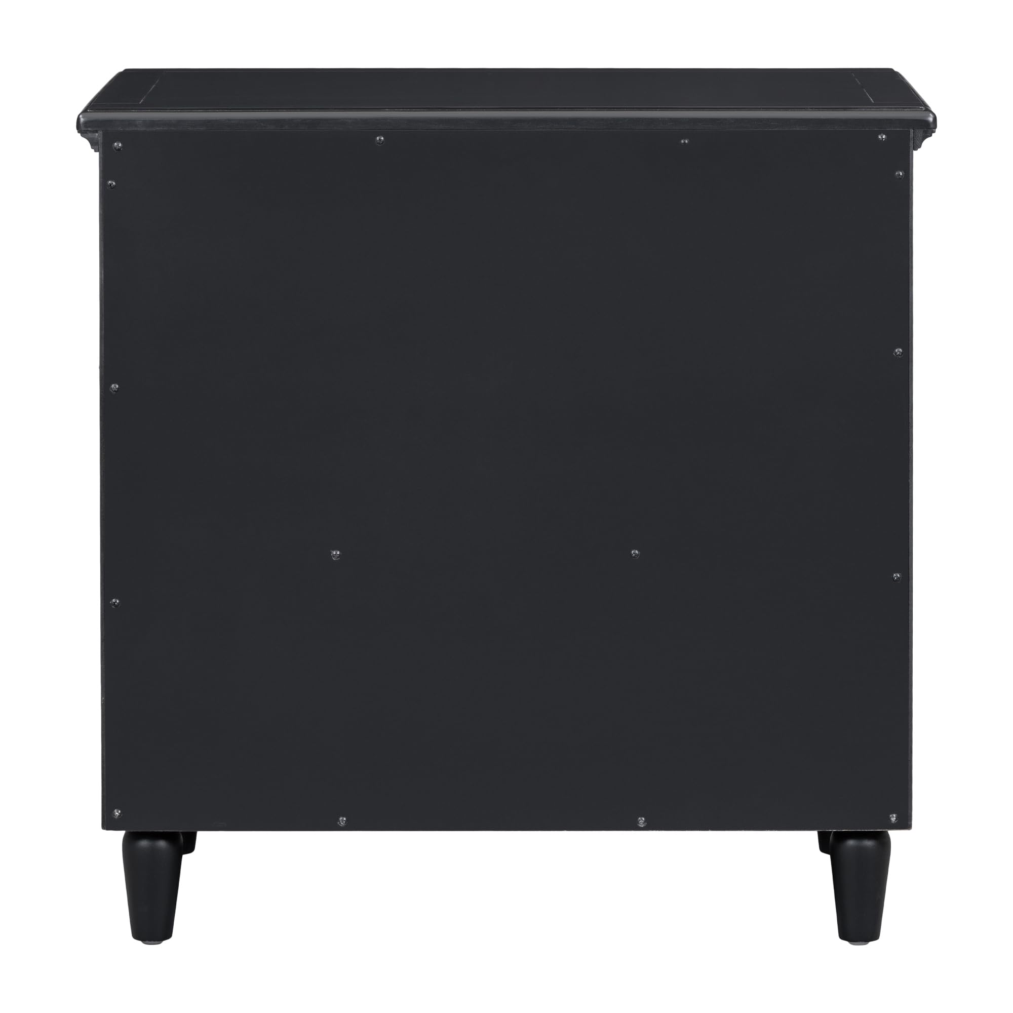 HABITRIO Black Wooden 3-Drawer Nightstand with Legs - Bedside Storage Cabinet for Bedroom, Living Room, or Office - Compact & Stylish Furniture for Small Spaces