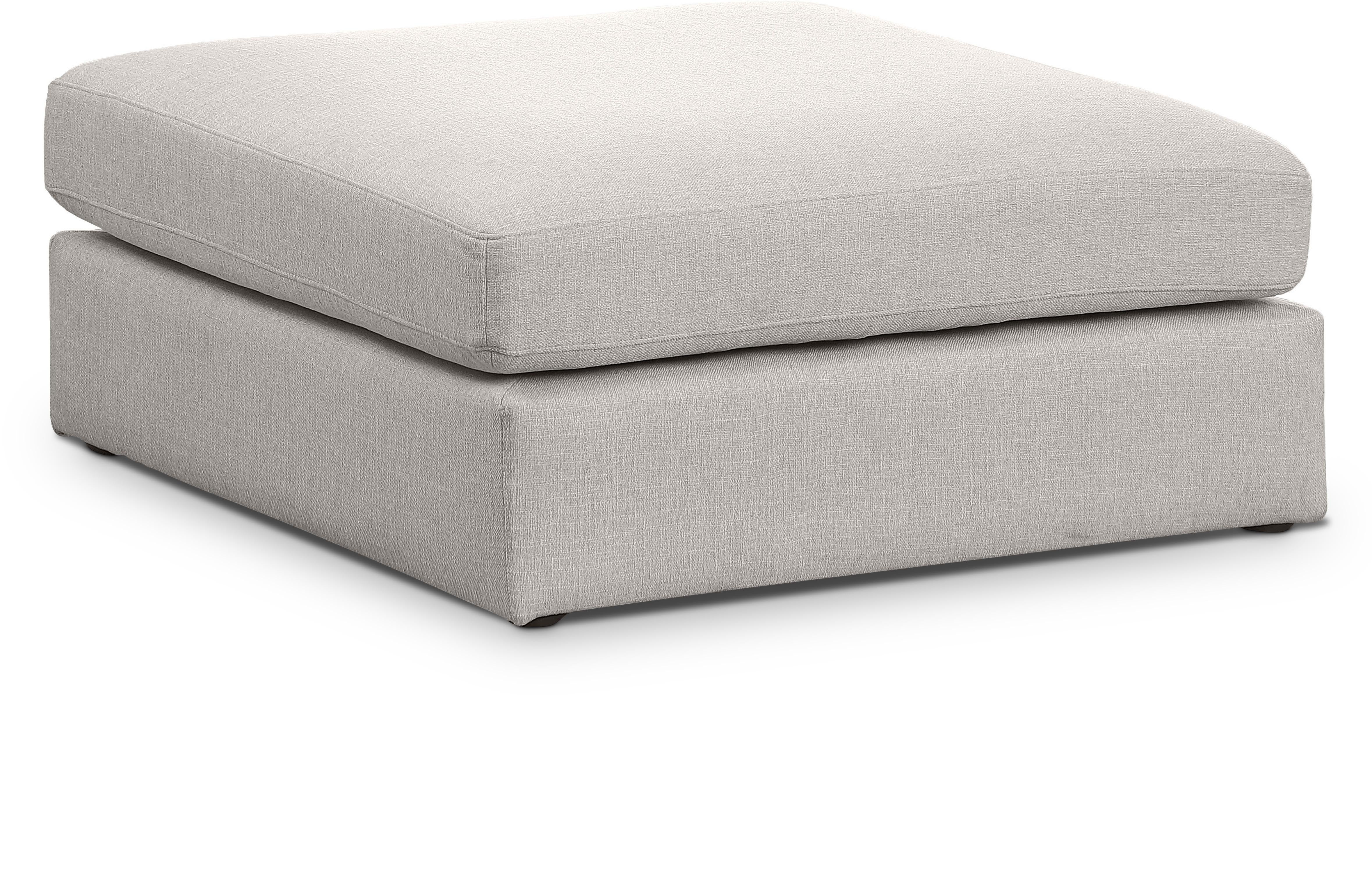 Beckham Durable Linen Textured Fabric Ottoman Footrest - Perfect for Living Room, Bedroom & Home Decor