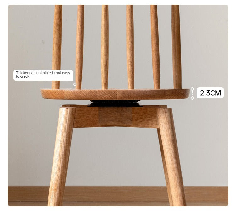 Premium Oak Solid Wood Windsor Chairs - 360 Degree Swivel Dining Set of 4 - Perfect for Kitchen, Dining Room & Home Office Furniture