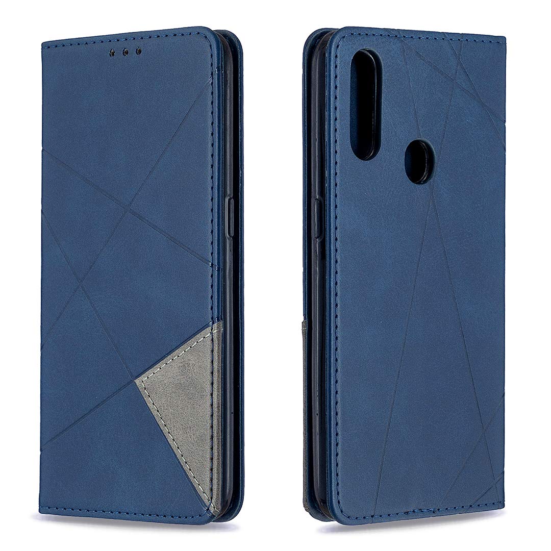 Premium PU Leather Flip Case for Oppo A31 2020 / CPH2015 / A81 - Slim Protective Phone Cover with Card Slots (Blue) | Perfect for Work, Travel & Everyday Use