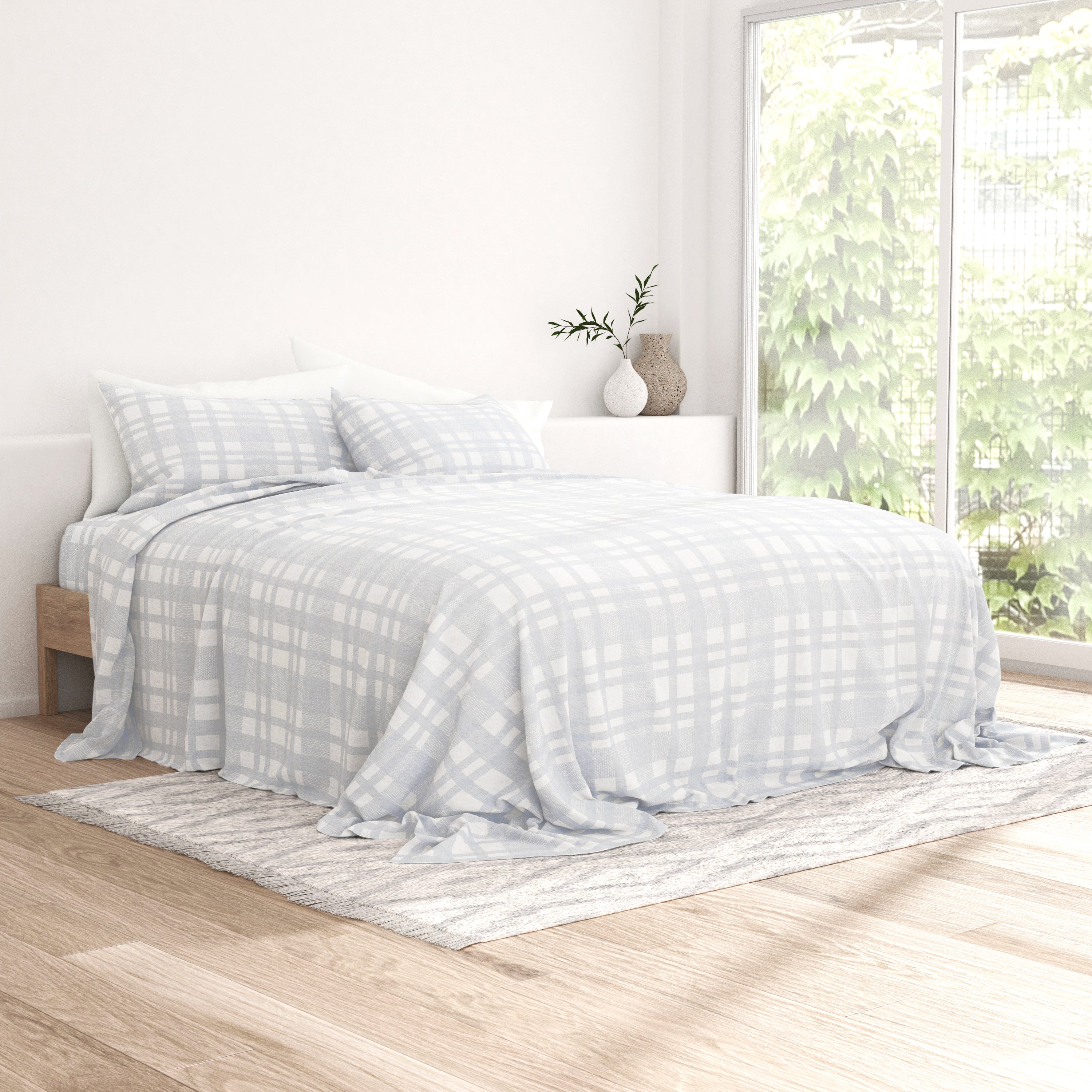 Premium 4-Piece Flannel Sheet Set - Ultra Soft & Cozy Bedding for Cold Weather - Queen Size Winter Bed Sheets - Perfect for Fall & Winter Nights
