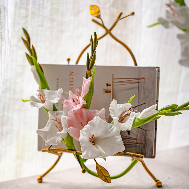 Premium Artificial Gladiolus Flower Stems - 12 Pack Realistic Silk Gladiolus Floral Arrangements for Home Decor, Wedding Centerpieces, and Event Decoration