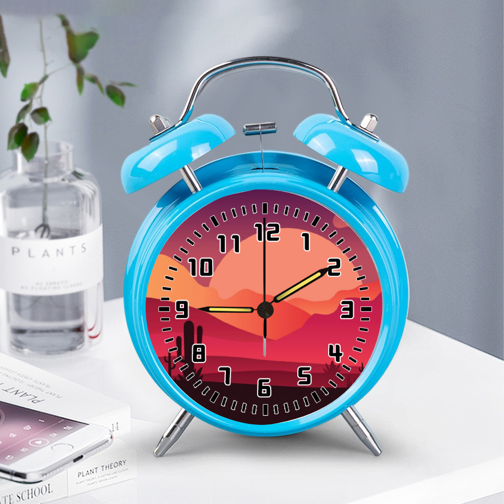 Desert Scene Digital Alarm Clock with Night Light - Creative Desktop Clock for Bedroom, Office, and Home Decor