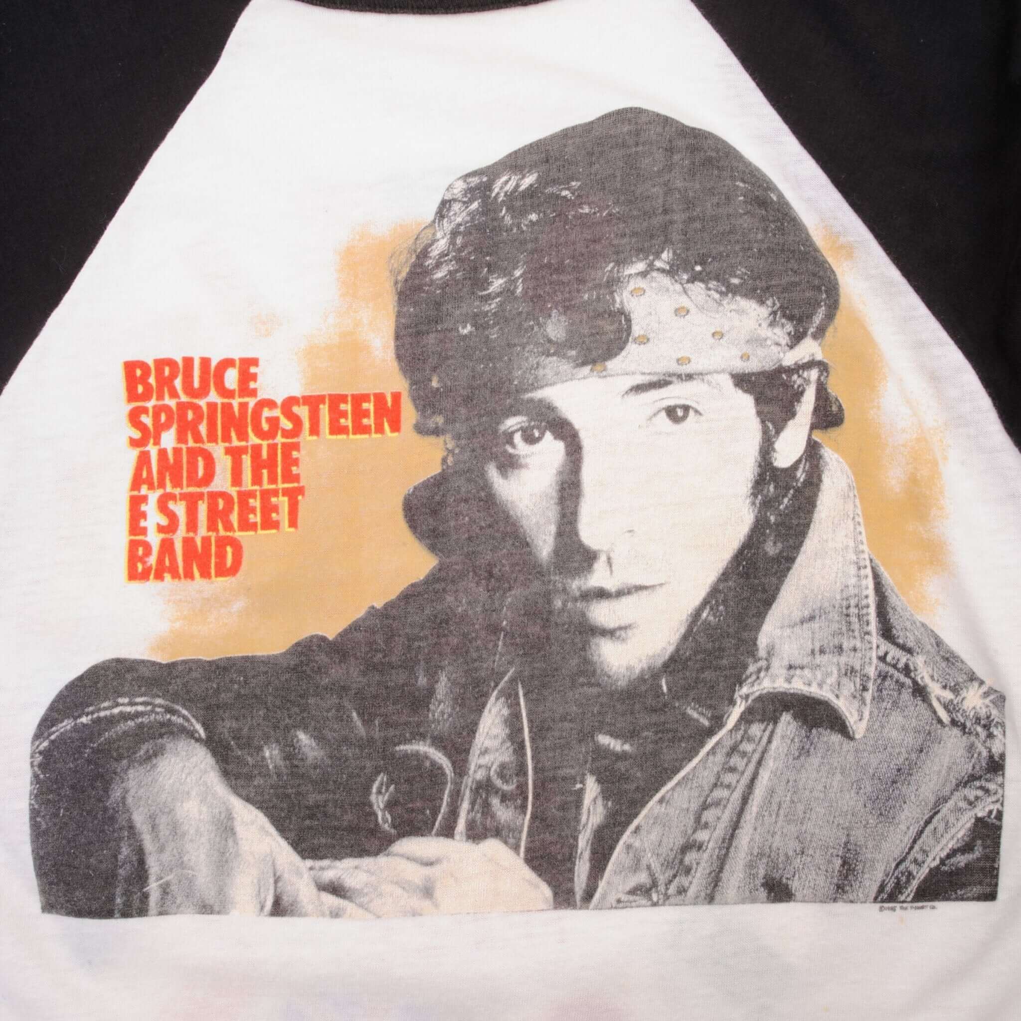 Vintage Bruce Springsteen 1984 World Tour Raglan Tee Shirt - Small, Made in USA - Perfect for Concerts, Casual Wear & Retro Fashion